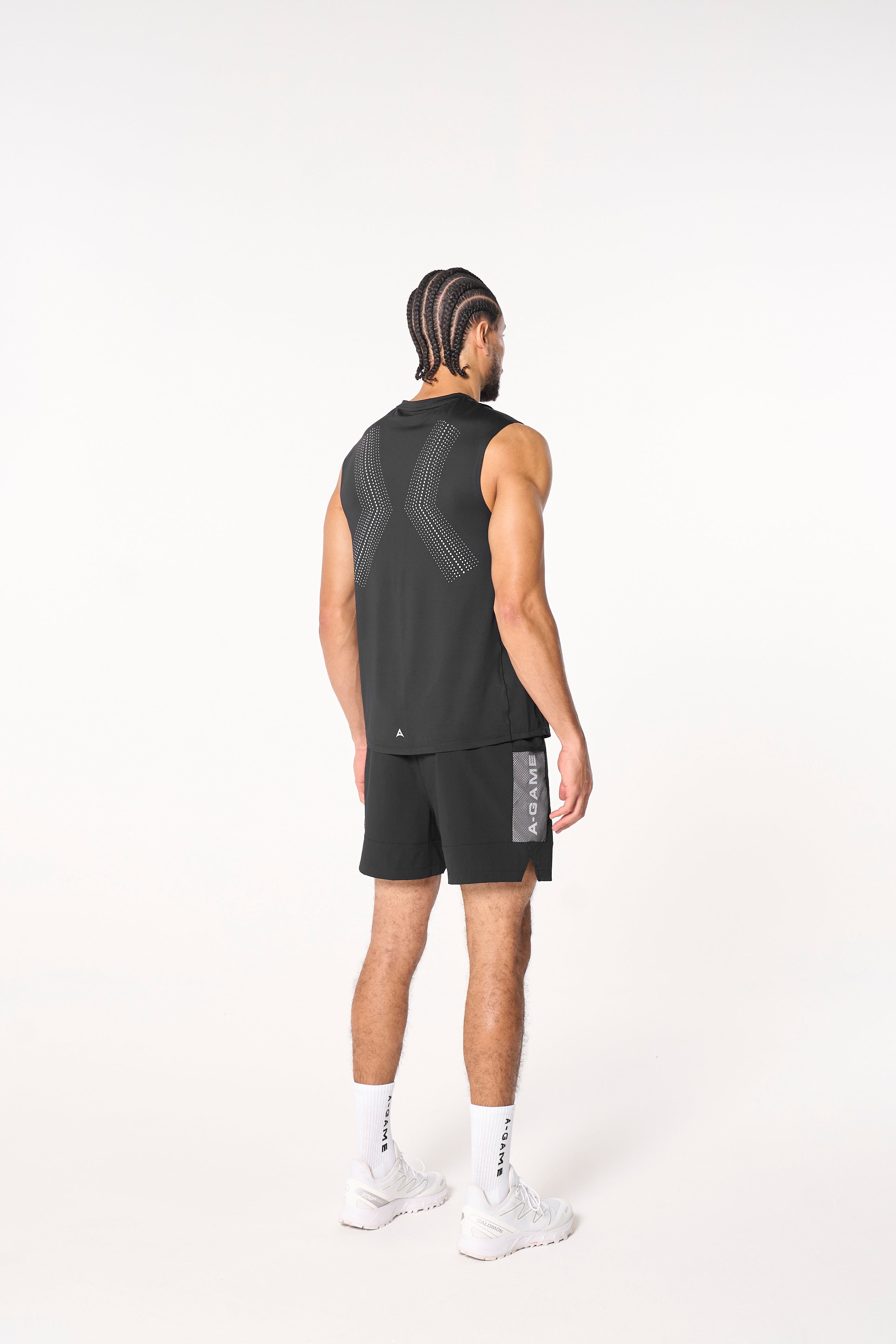 Men's Colour Block Training Shorts - Black / Grey