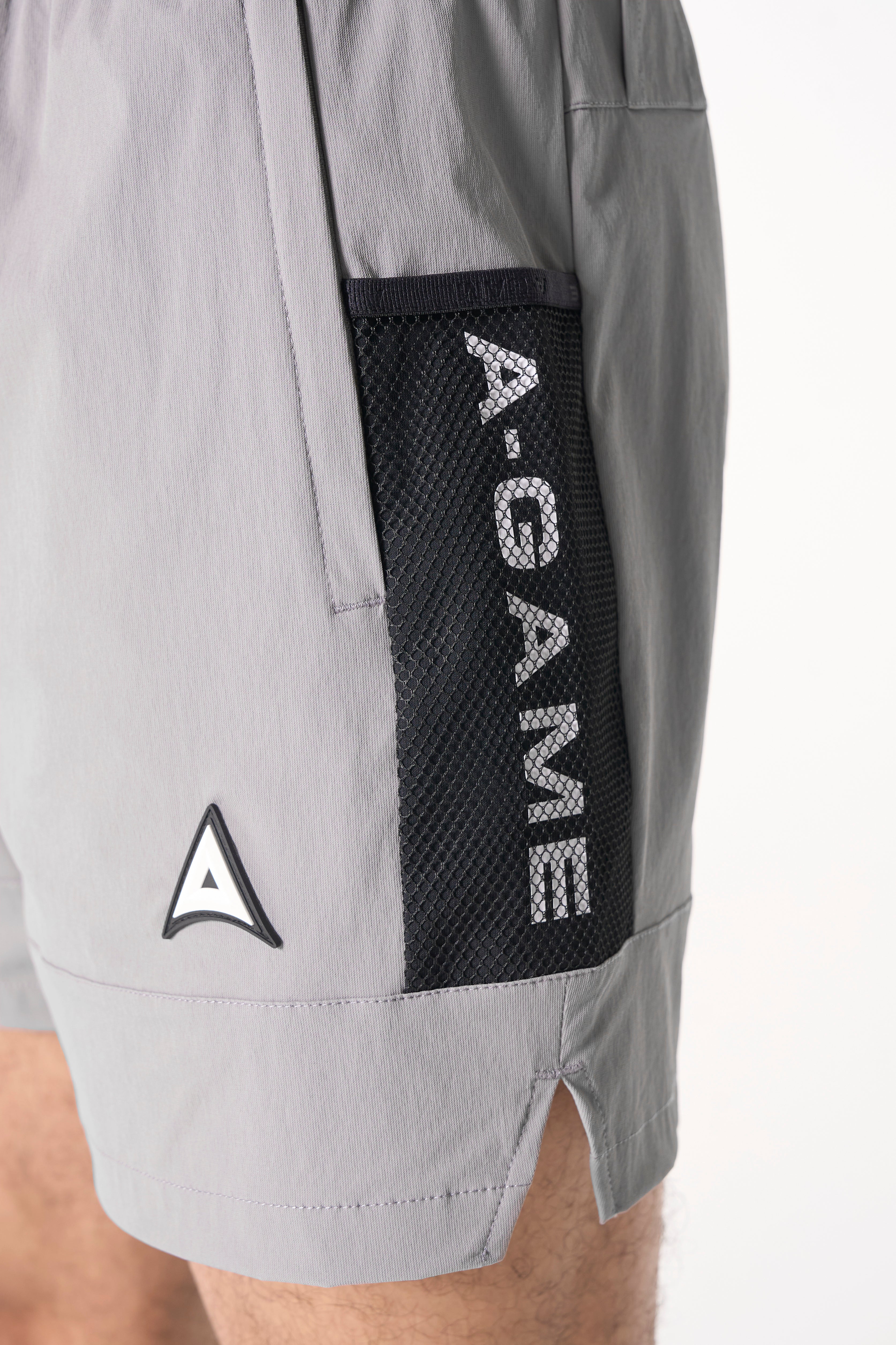 Men's Colour Block Training Shorts - Grey / Black