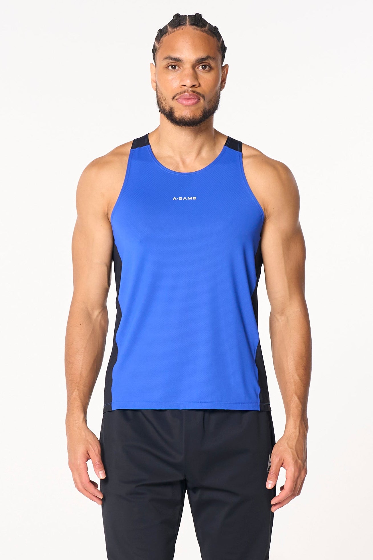 Men's Mesh Panel Vest - Cobalt Blue / Black