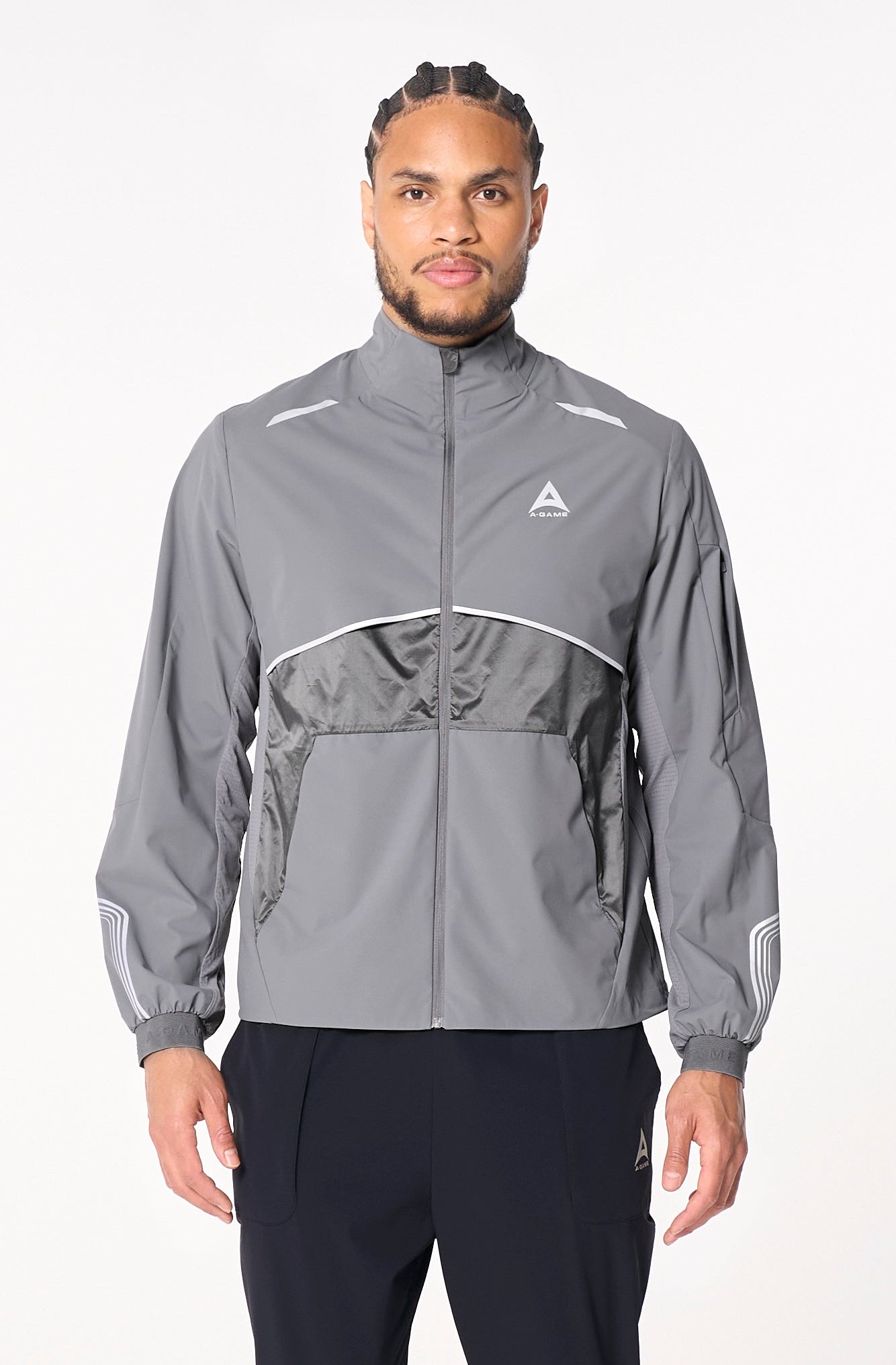 MENS LIGHTWEIGHT WINDBREAKER JACKET - DK GREY
