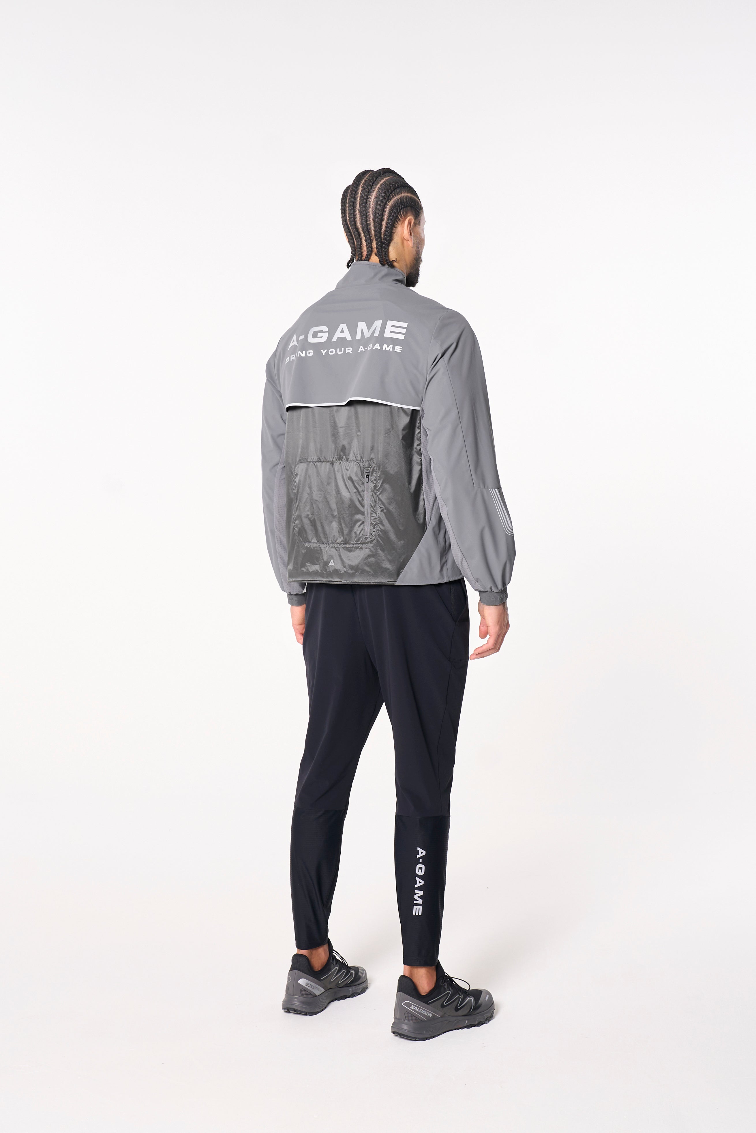 MENS LIGHTWEIGHT WINDBREAKER JACKET - DK GREY