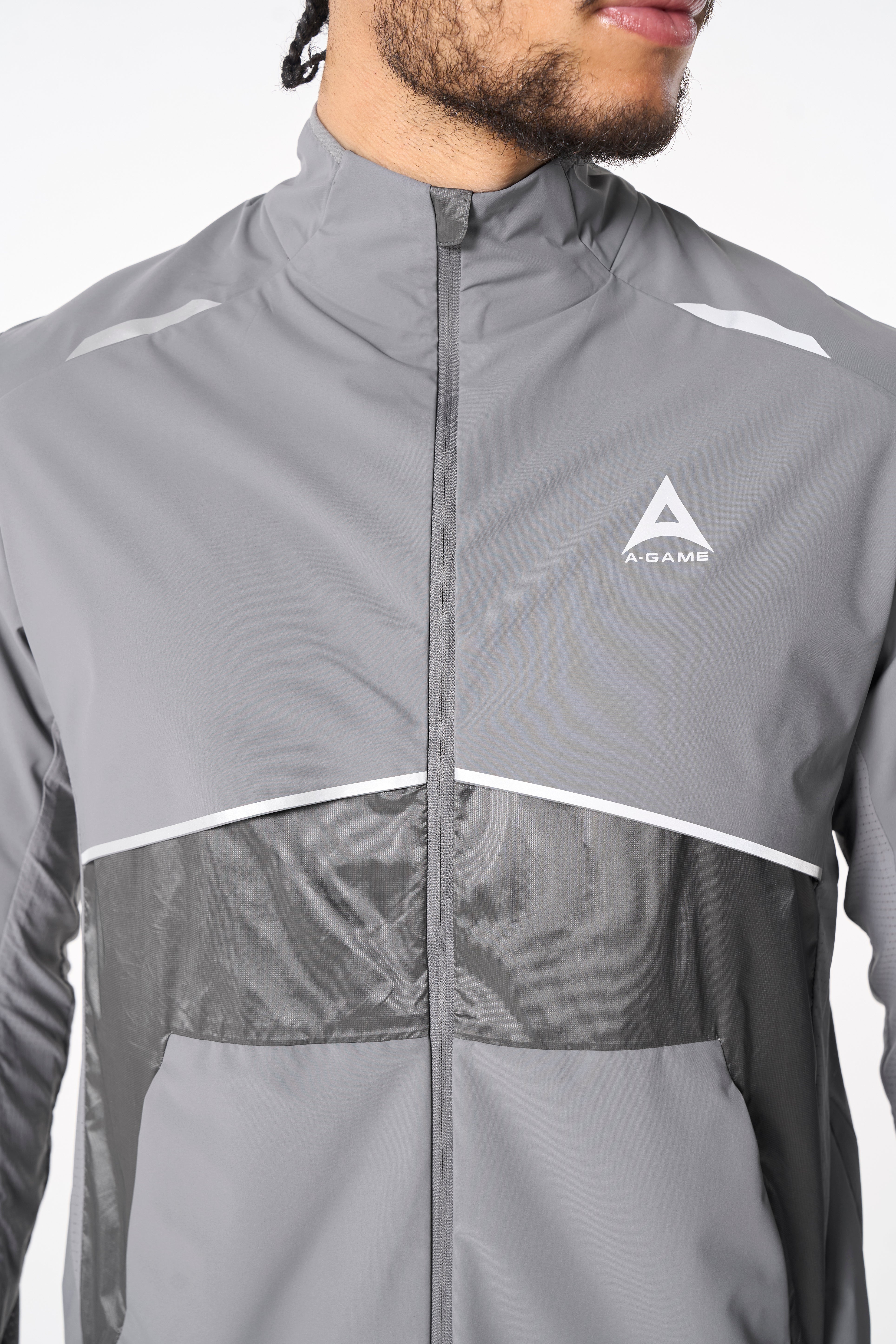 MENS LIGHTWEIGHT WINDBREAKER JACKET - DK GREY