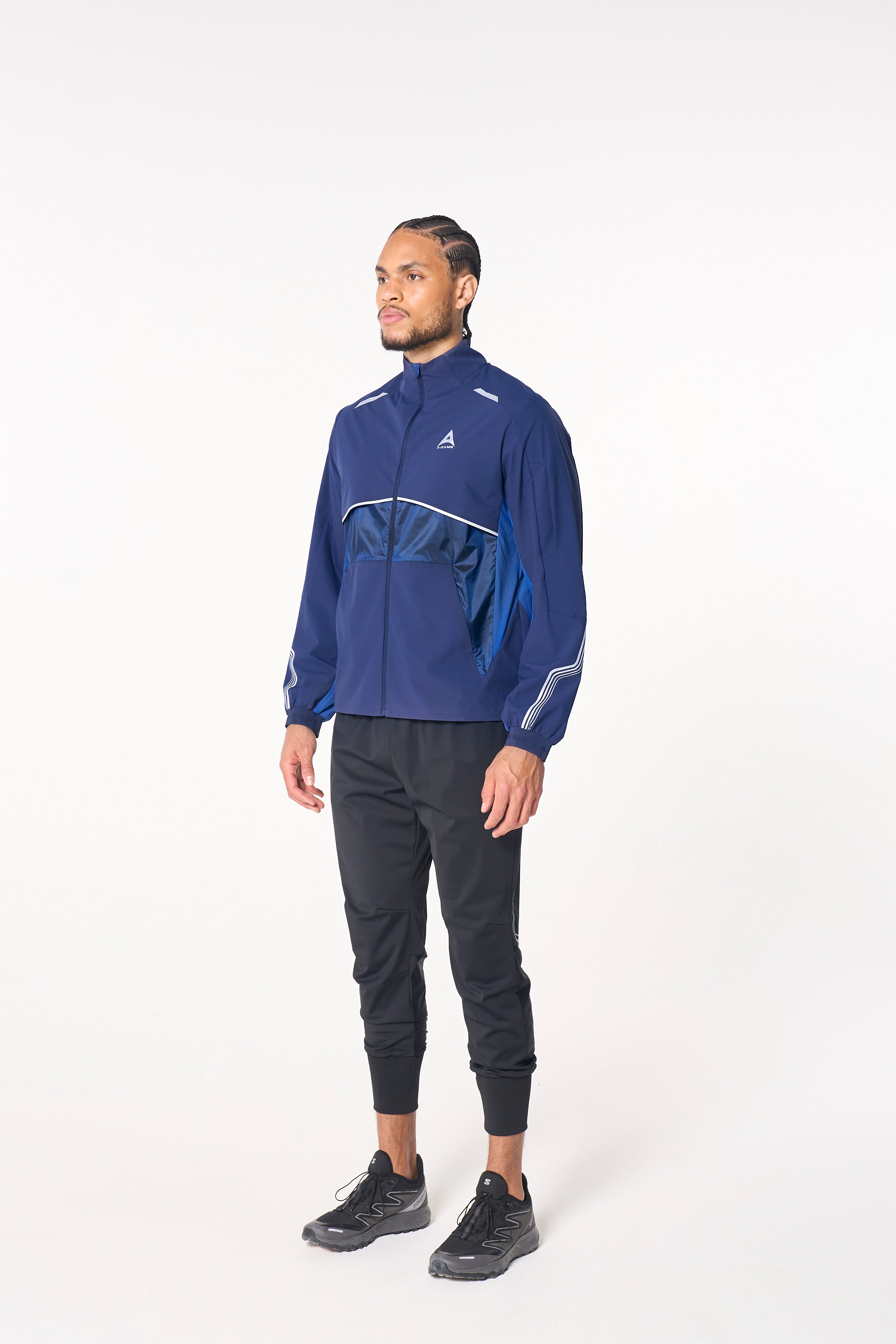 MENS LIGHTWEIGHT WINDBREAKER JACKET - NAVY / COBALT BLUE
