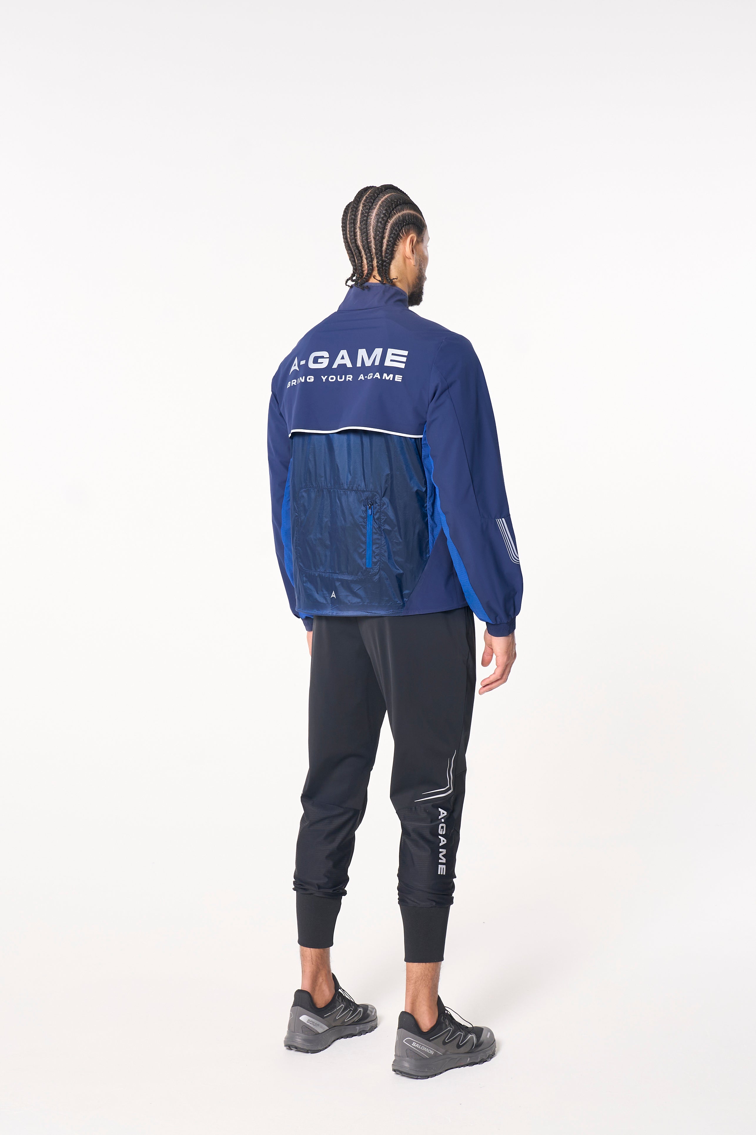 MENS LIGHTWEIGHT WINDBREAKER JACKET - NAVY / COBALT BLUE