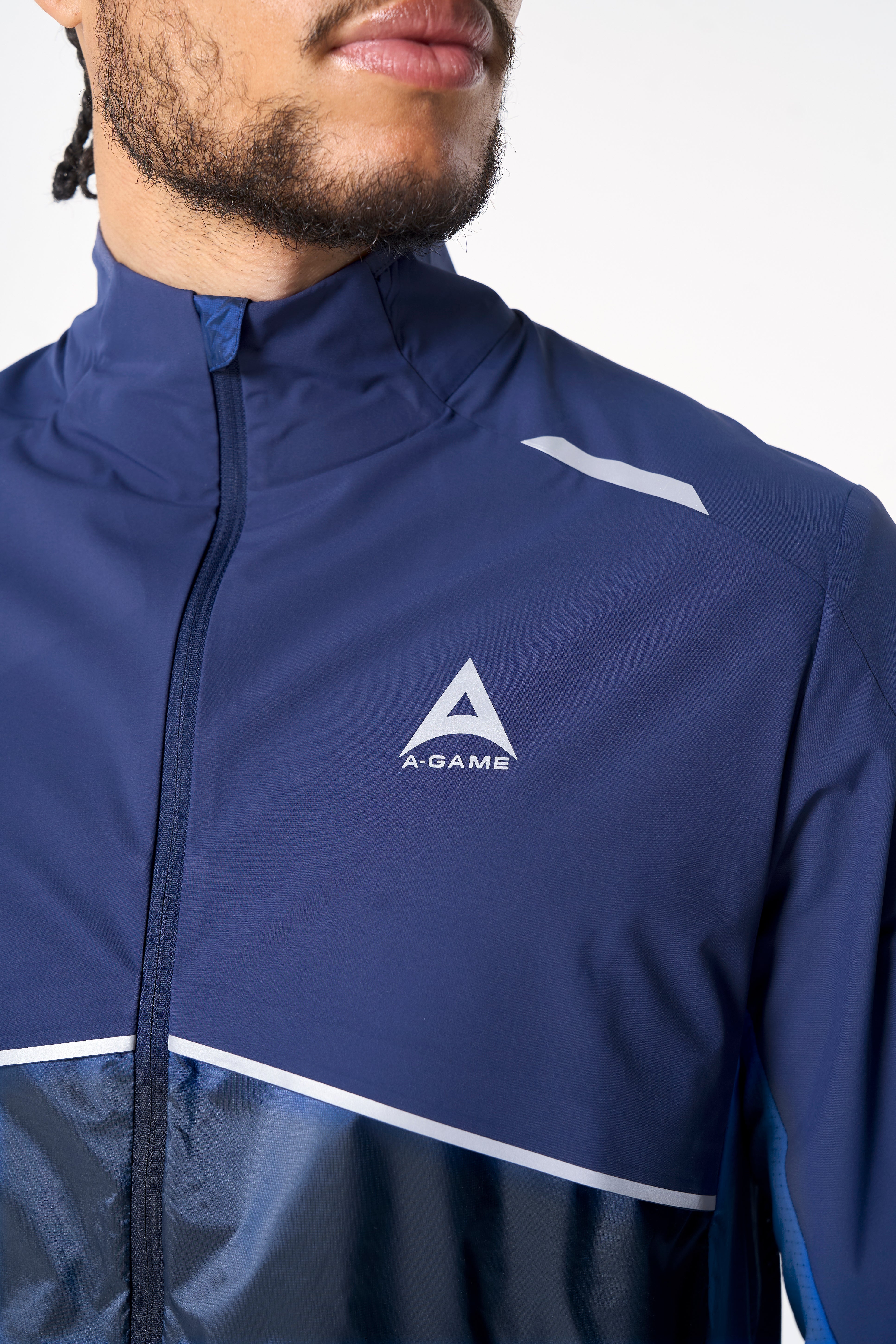 MENS LIGHTWEIGHT WINDBREAKER JACKET - NAVY / COBALT BLUE