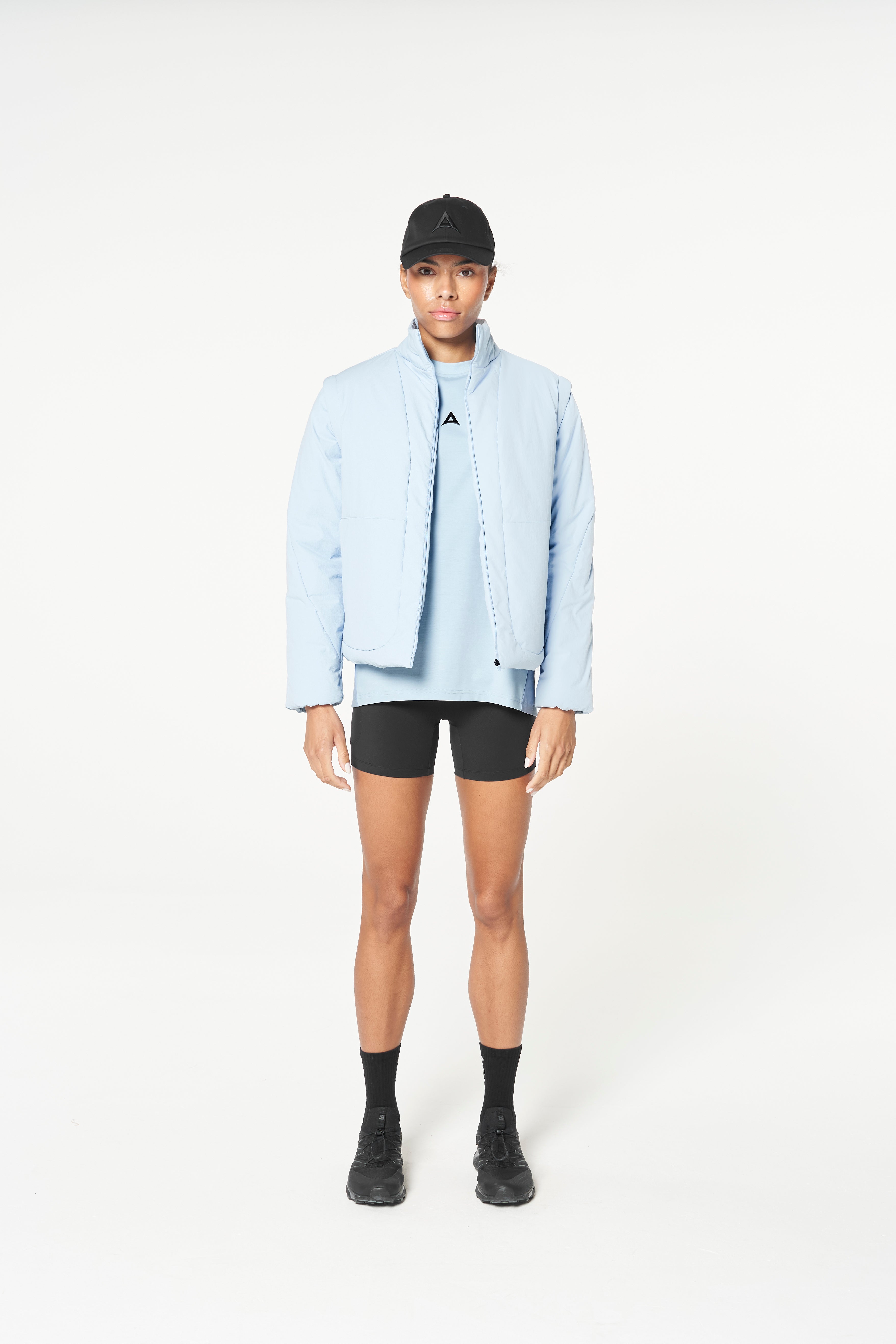 WOMENS LIGHT WEIGHT PADDED JACKET - PALE BLUE