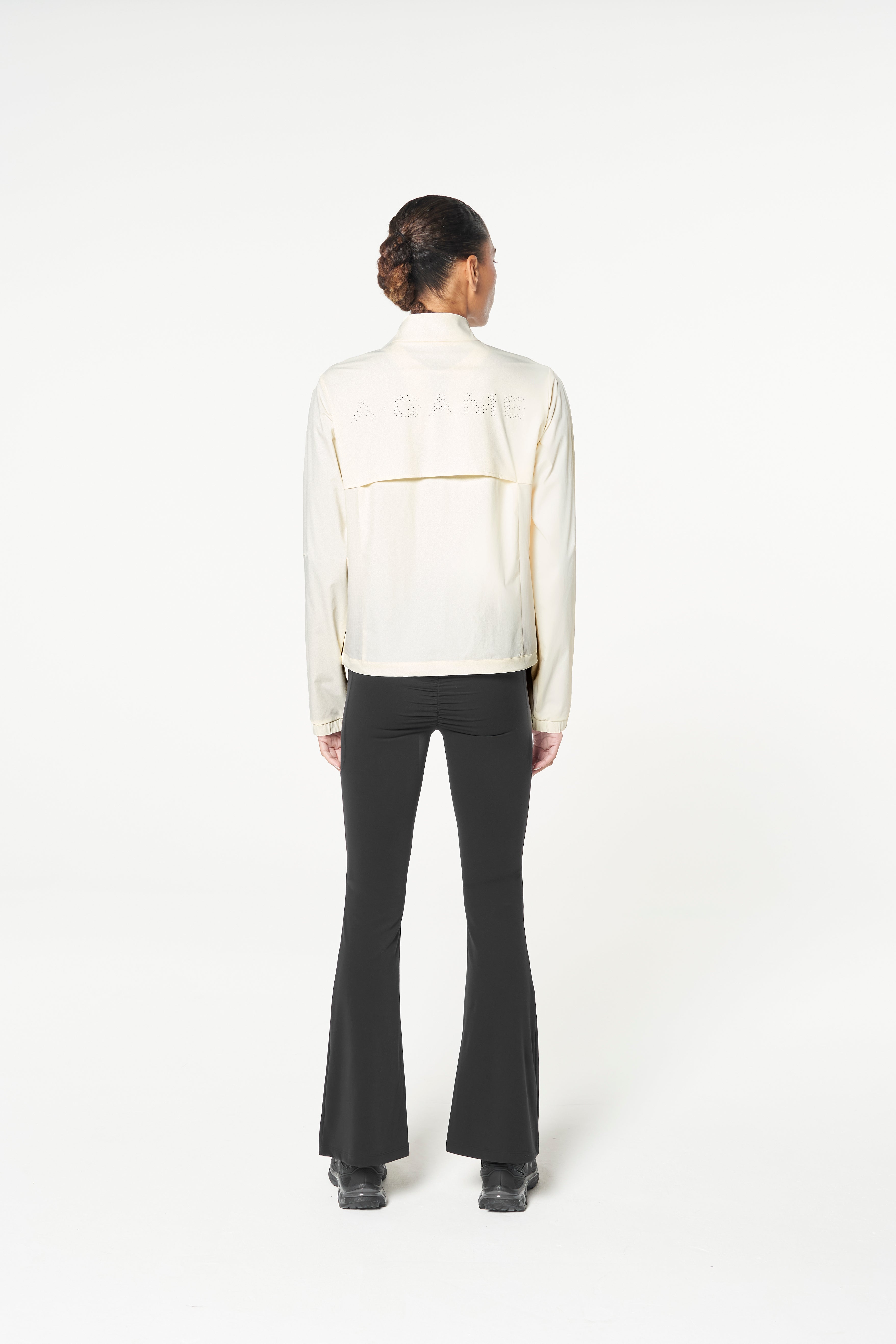 WOMENS HALF ZIP PULL OVER JACKET - ECRU