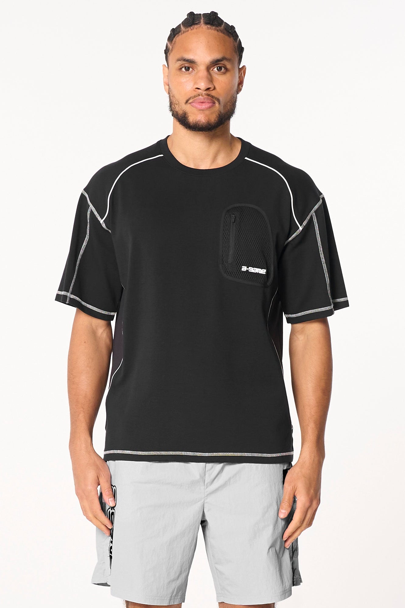 Men's Seam Detail Tech T-Shirt - Black