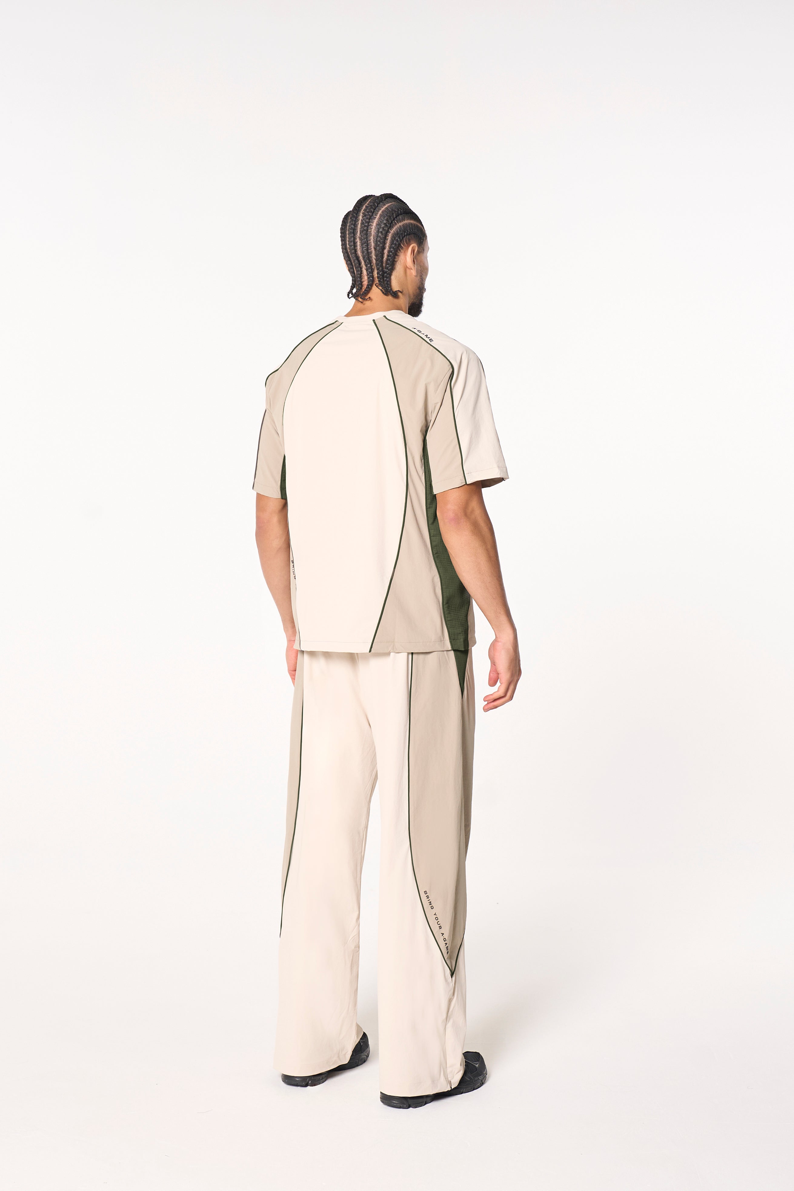 Men's Textured T-Shirt - Beige / Mid Brown