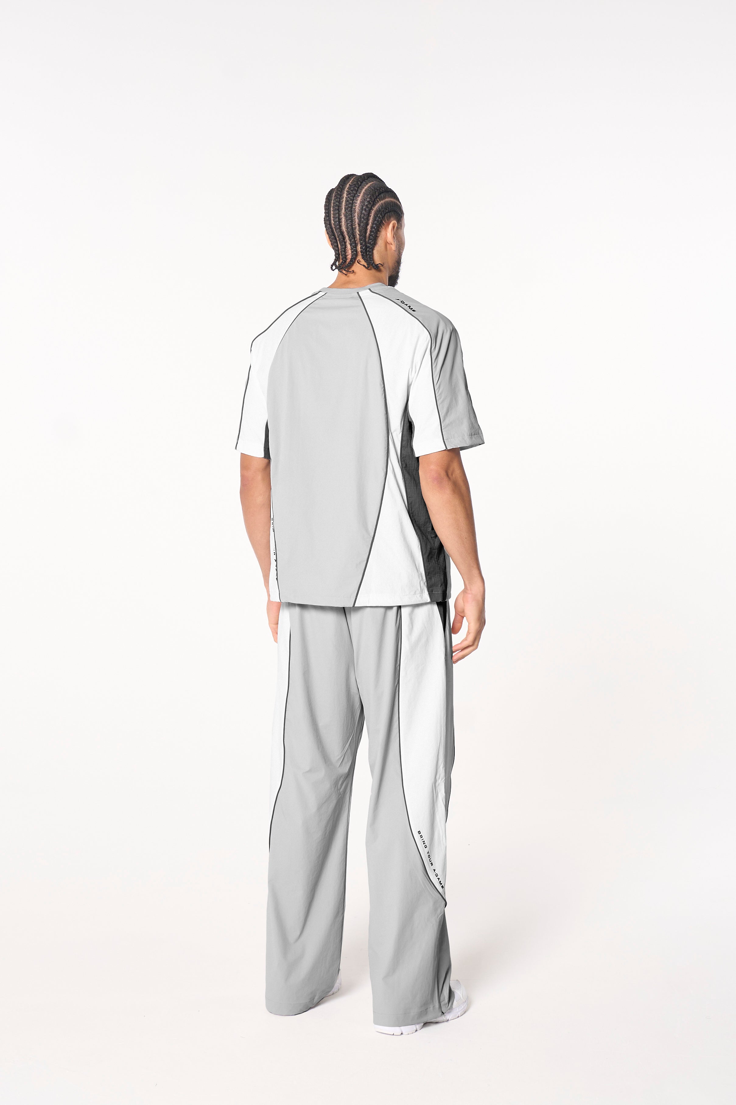 Men's Textured T-Shirt - Grey / White