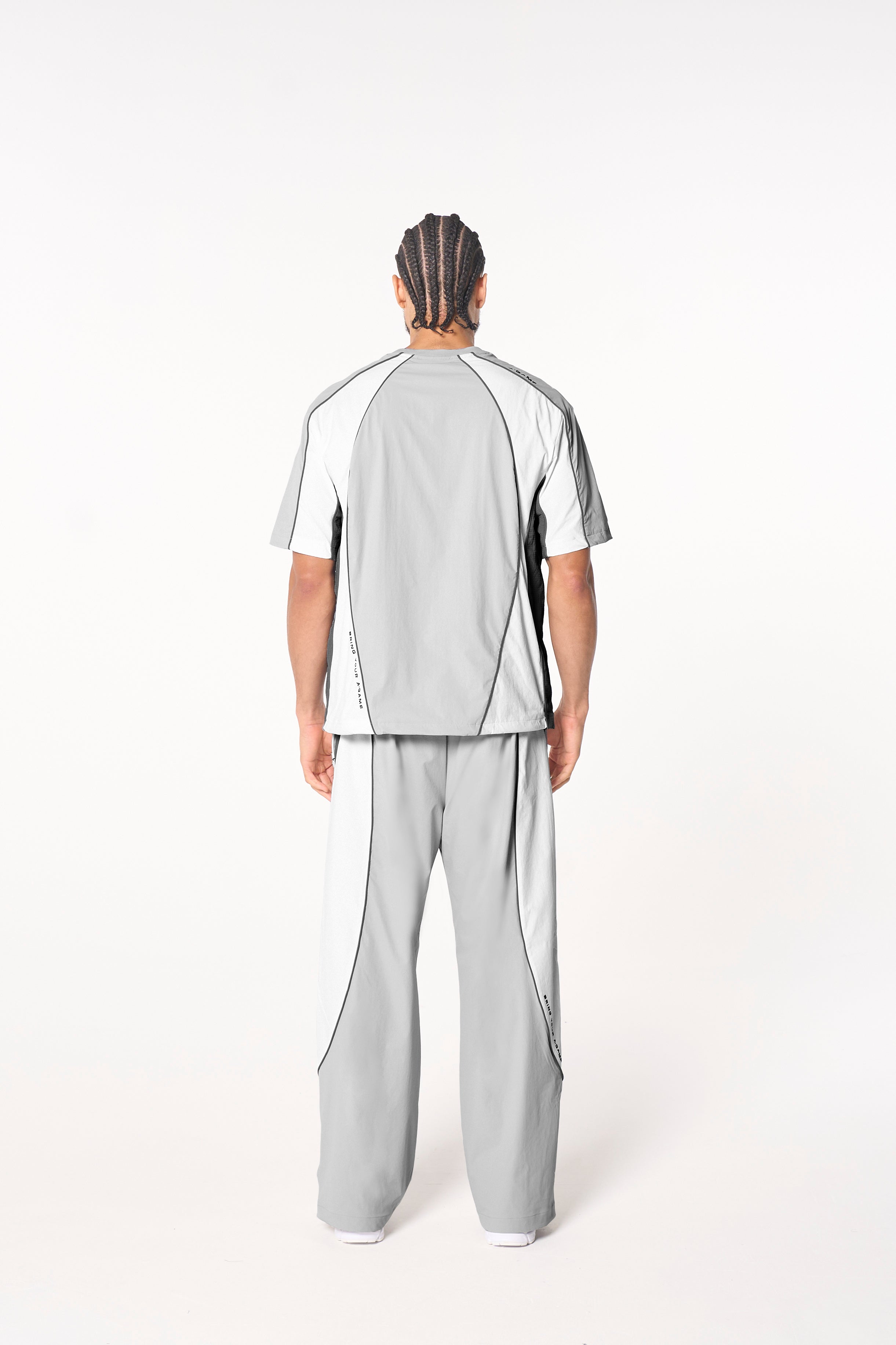 Men's Textured T-Shirt - Grey / White