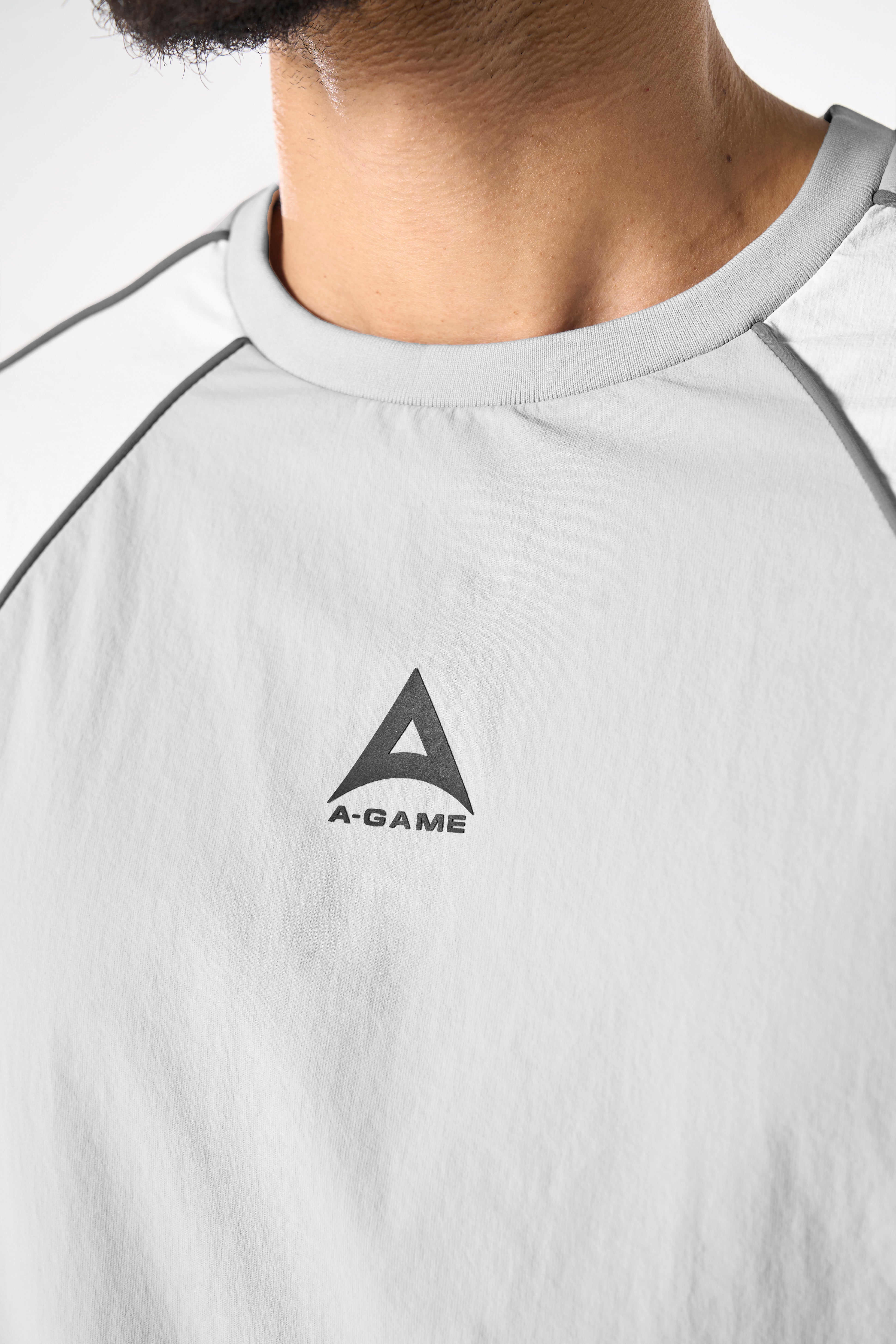 Men's Textured T-Shirt - Grey / White