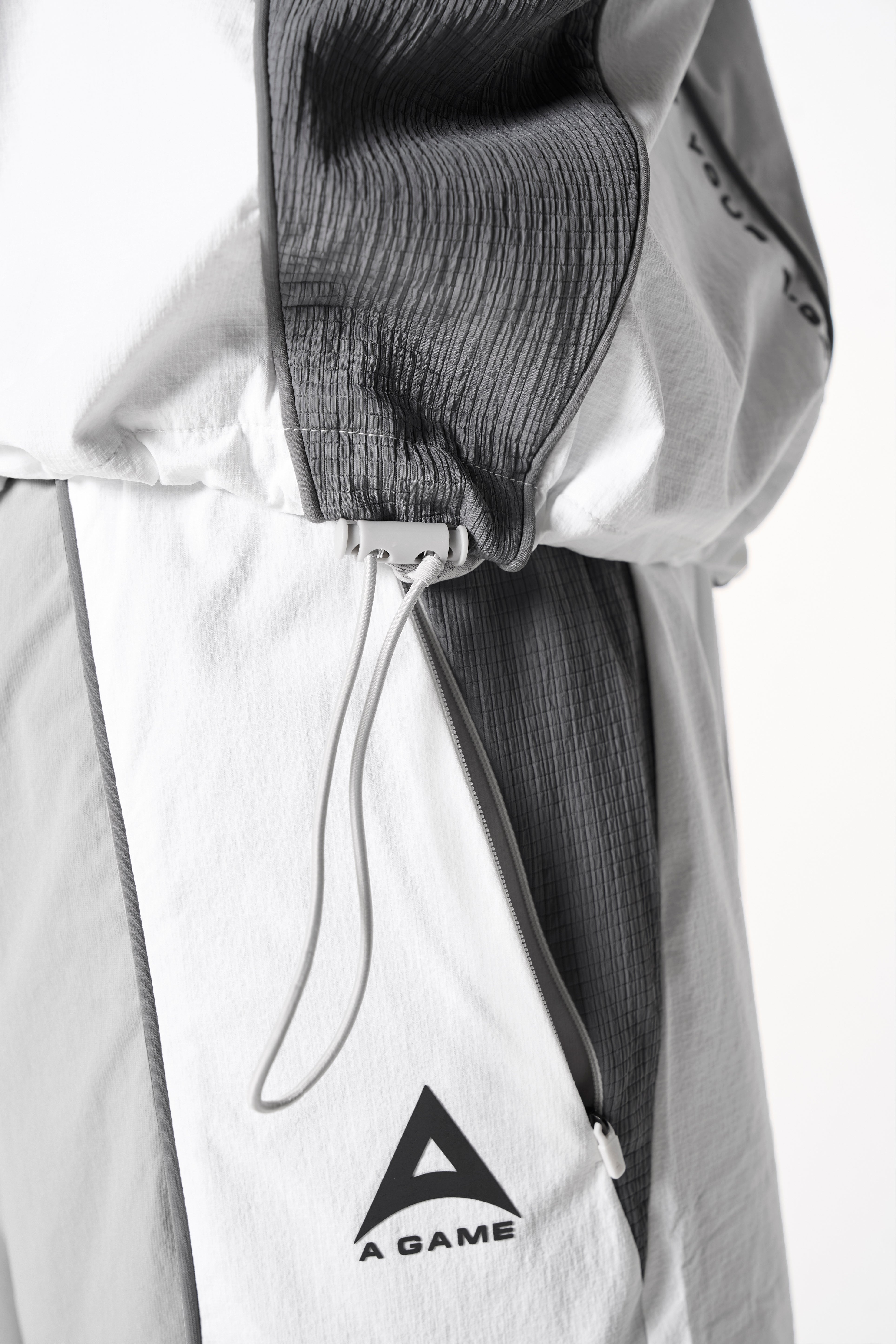 Men's Textured Track Pants - Grey / White