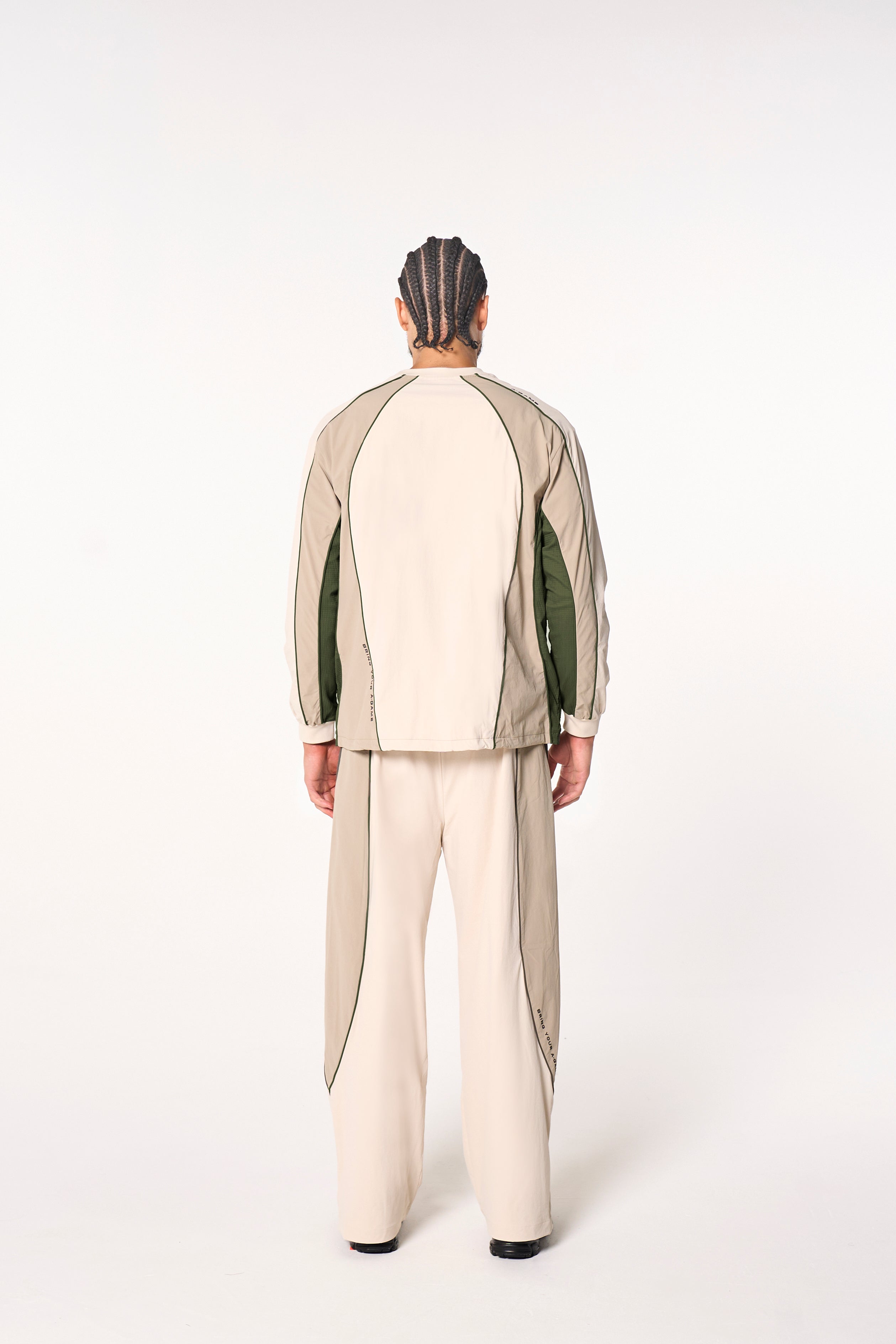 Men's Textured Sweatshirt - Beige / Mid Brown