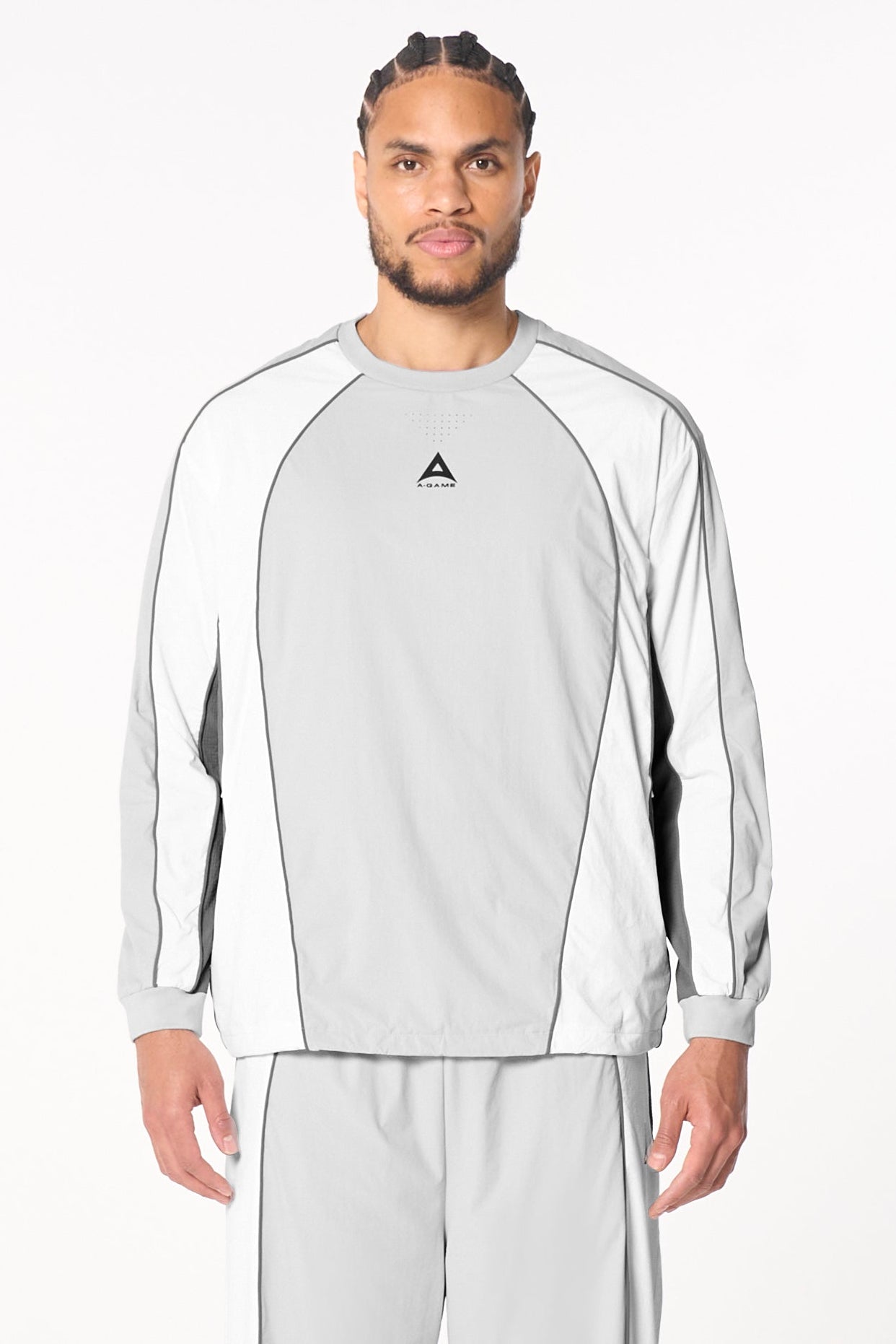 Men's Textured Sweatshirt - Grey / White