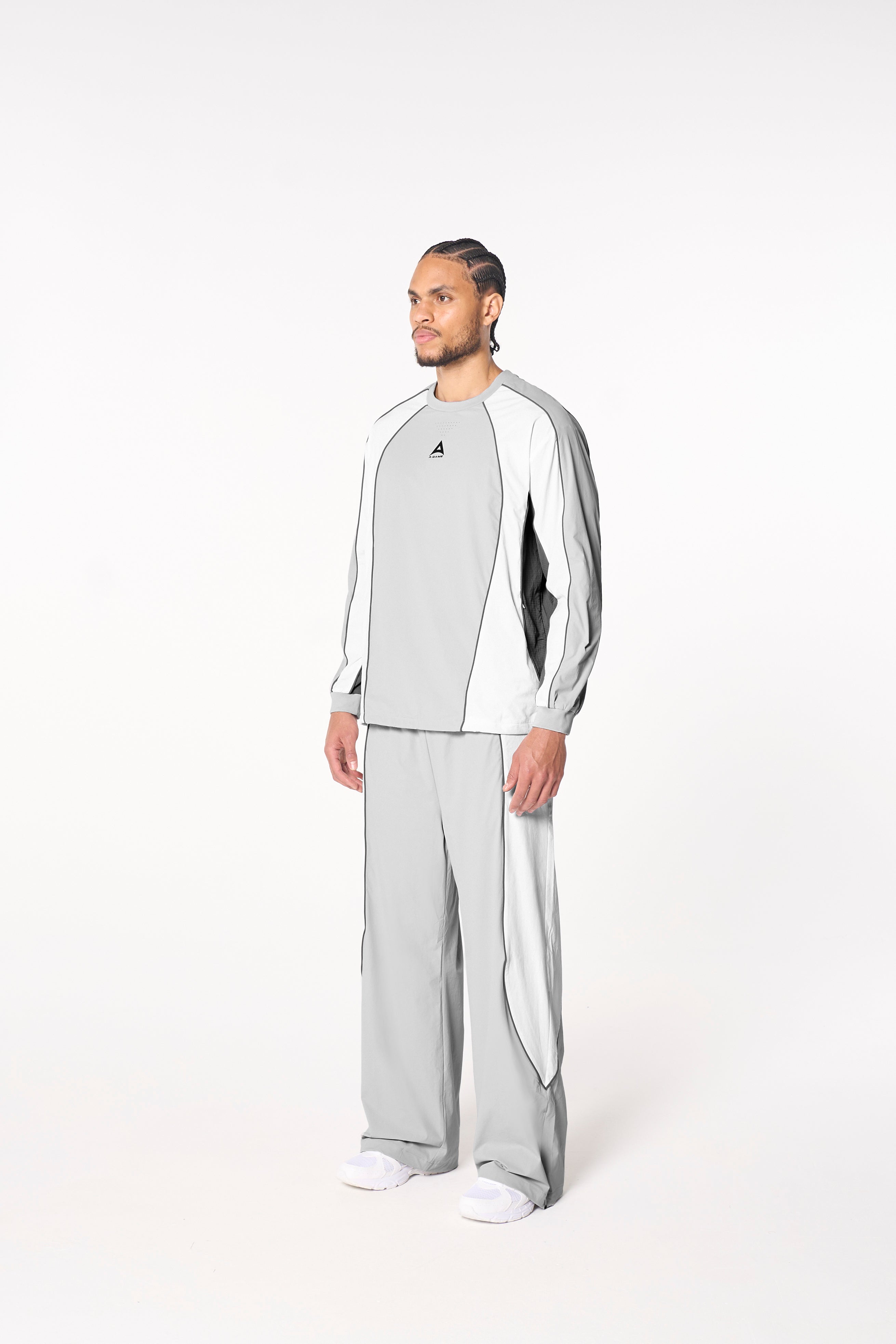 Men's Textured Sweatshirt - Grey / White