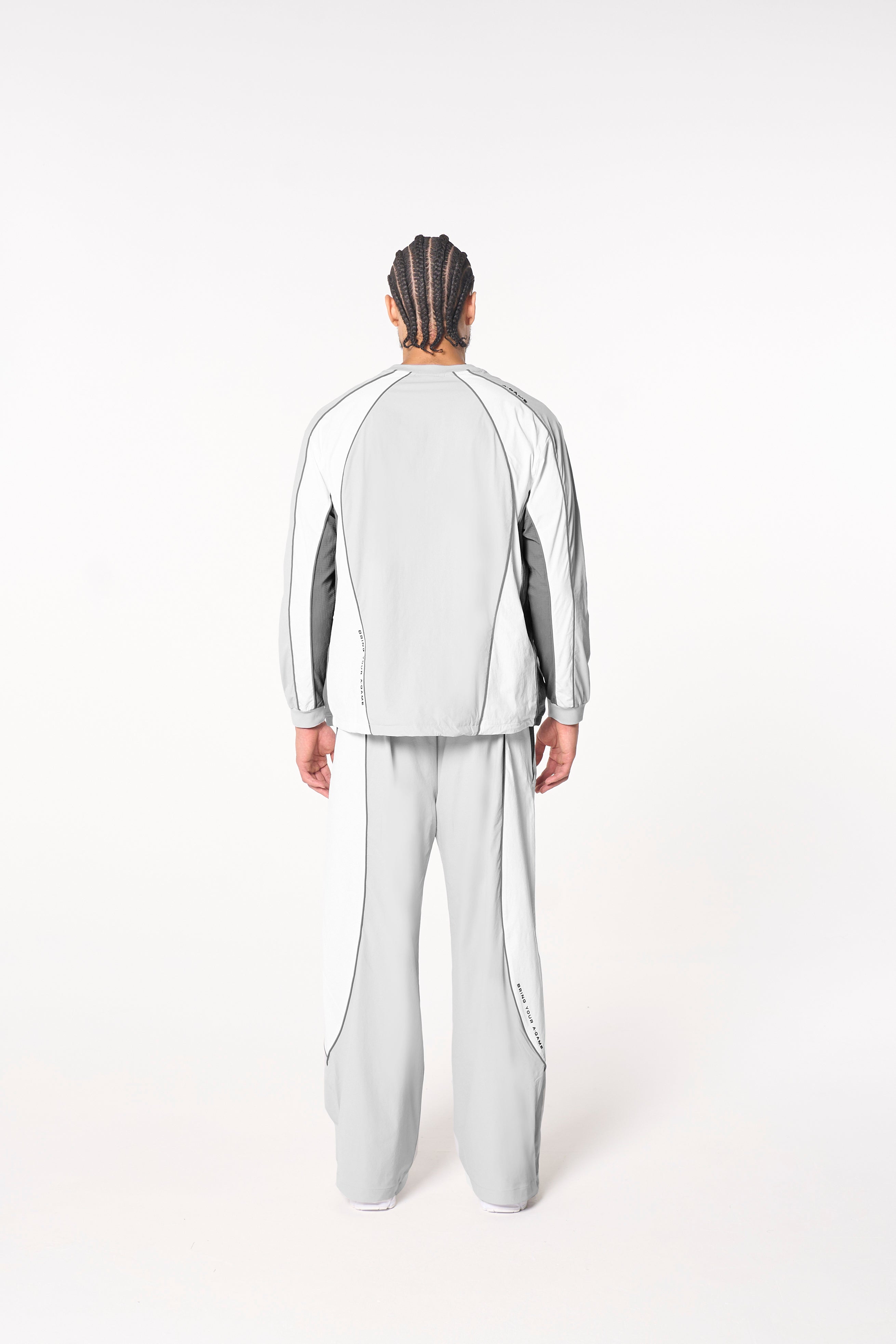 Men's Textured Sweatshirt - Grey / White