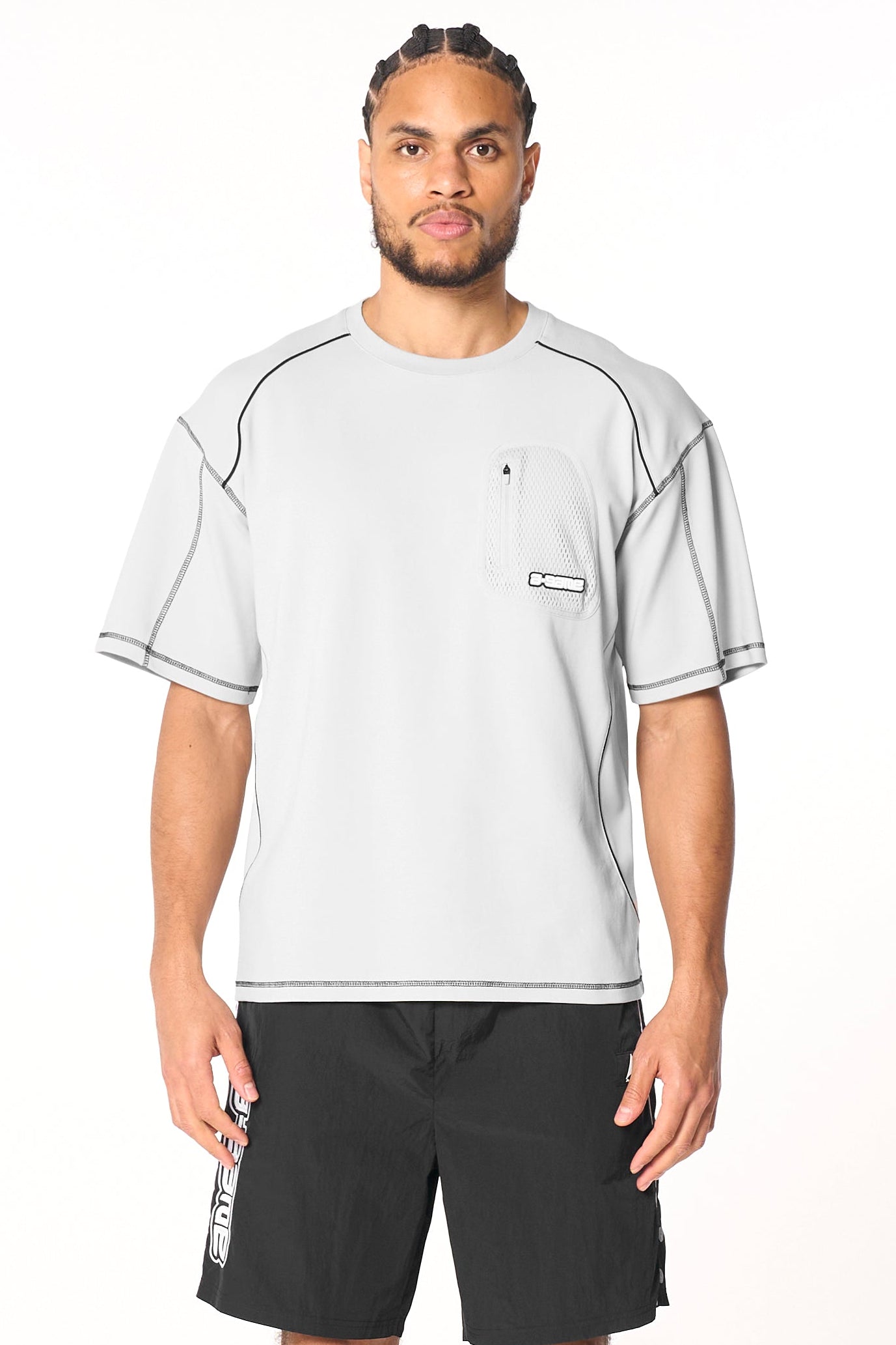 Men's Seam Detail Tech T-Shirt - Grey