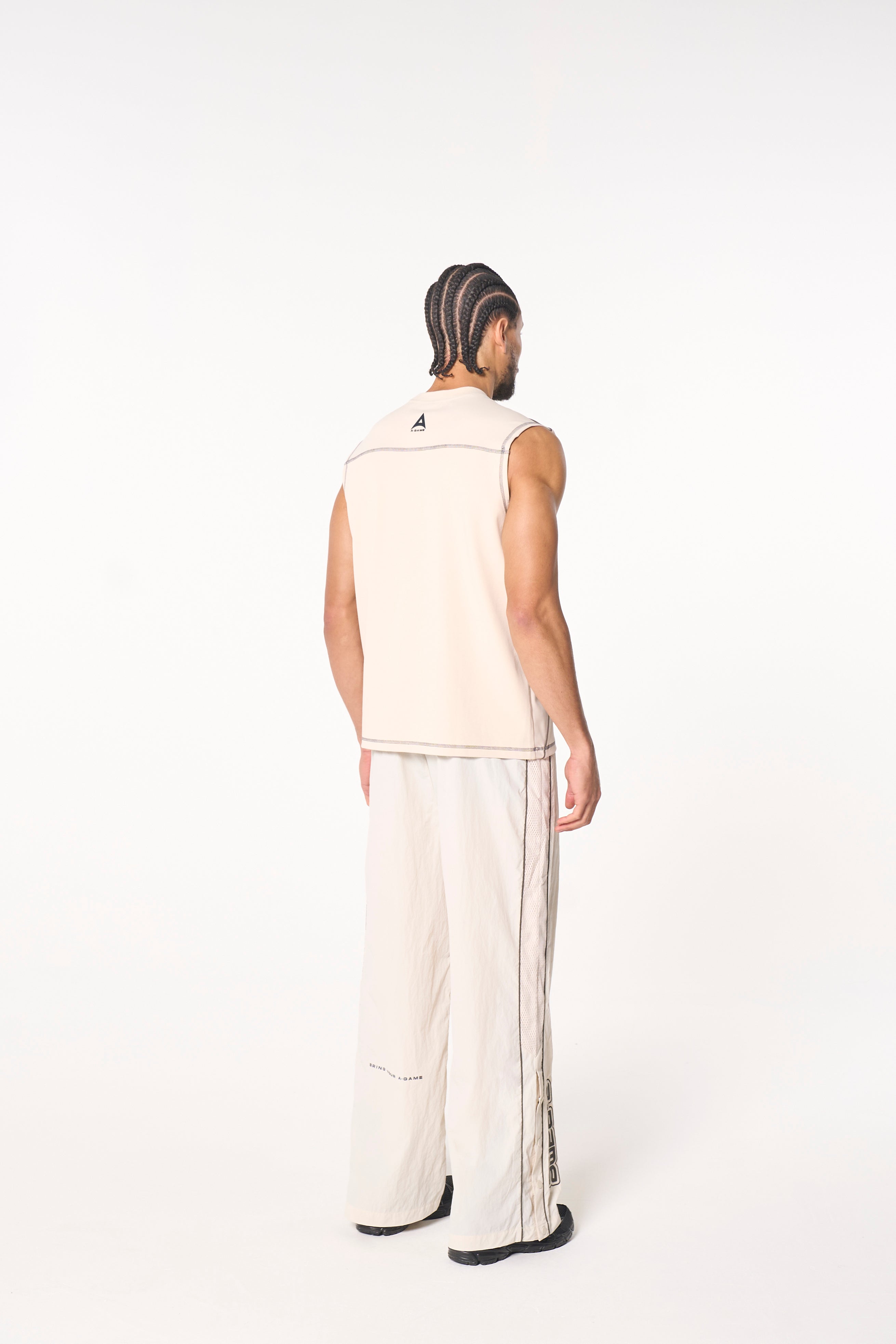 Men's Seam Detail Tech T-Shirt - Beige