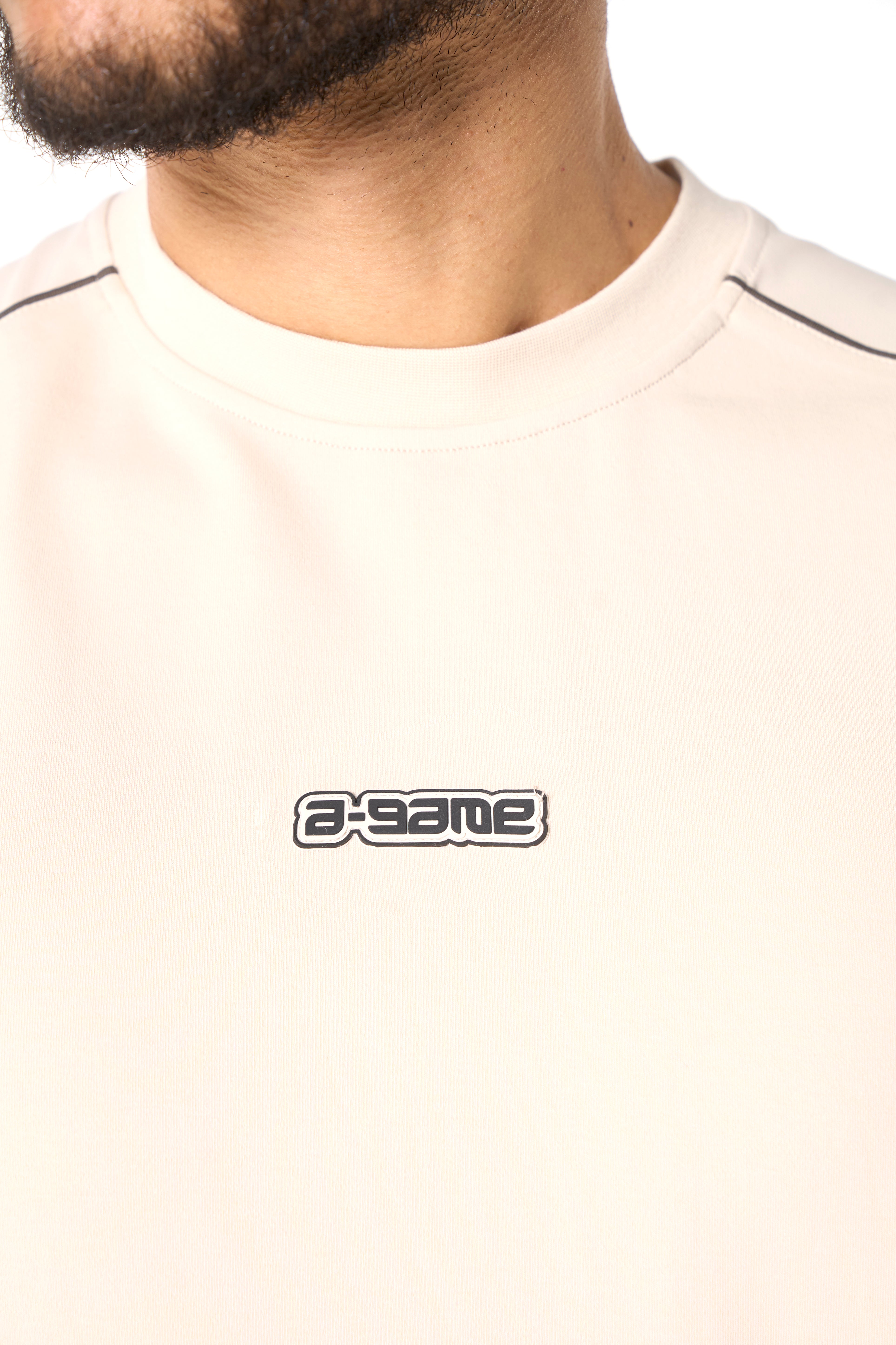 Men's Seam Detail Tech T-Shirt - Beige