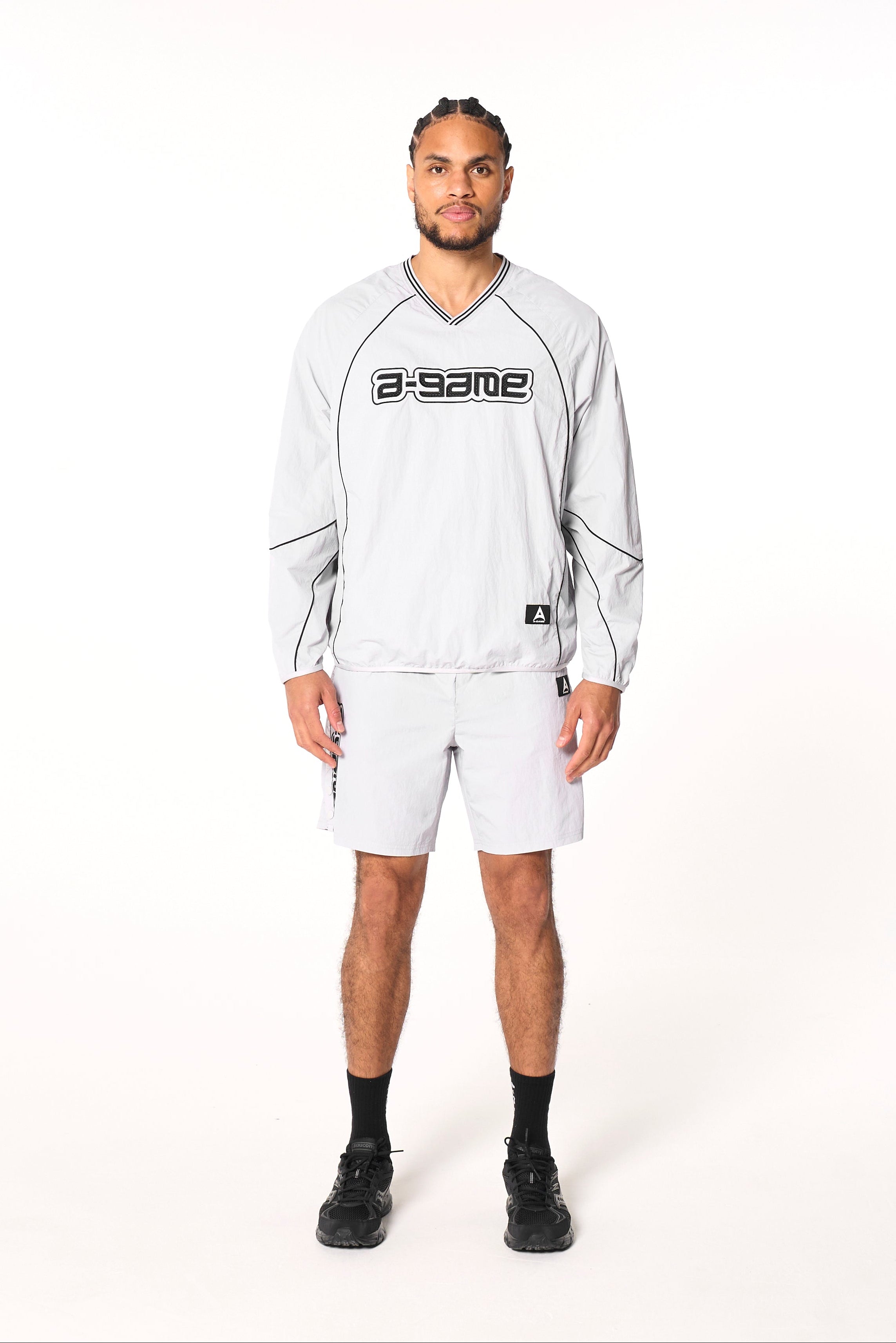 Men's Woven Tech Popper Shorts - Grey