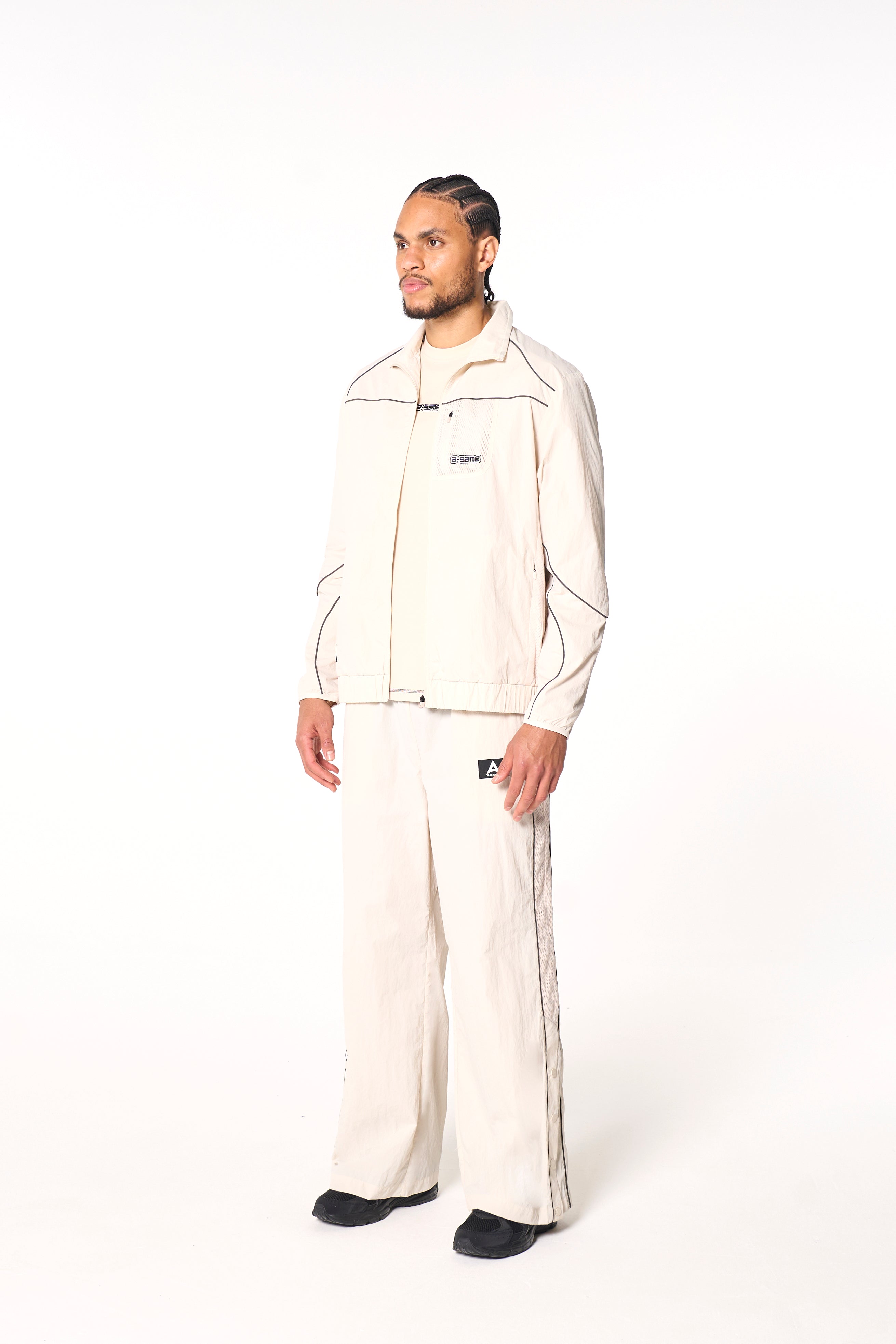 Men's Woven Tech Track Jacket - Beige
