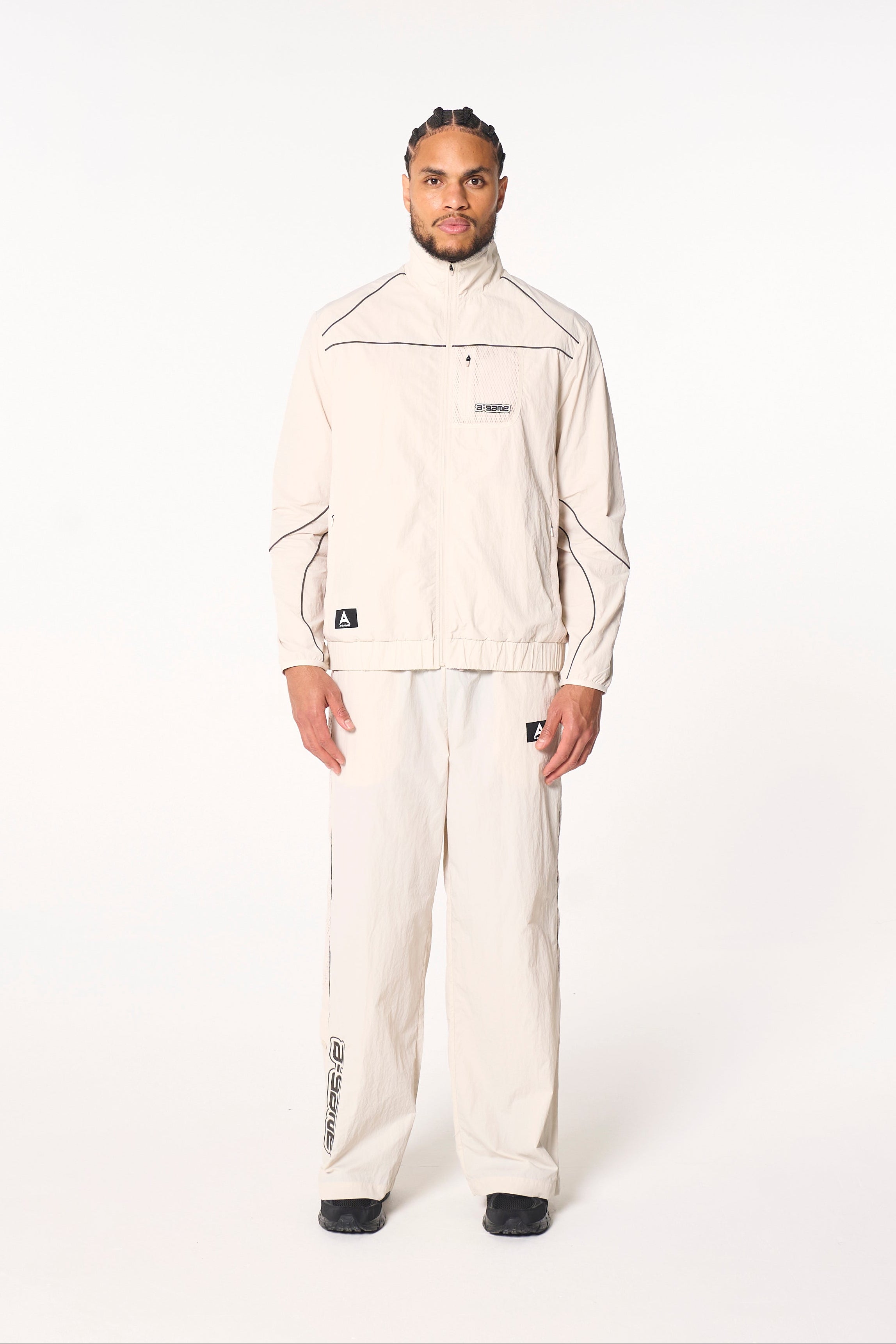 Men's Woven Tech Popper Pants - Beige