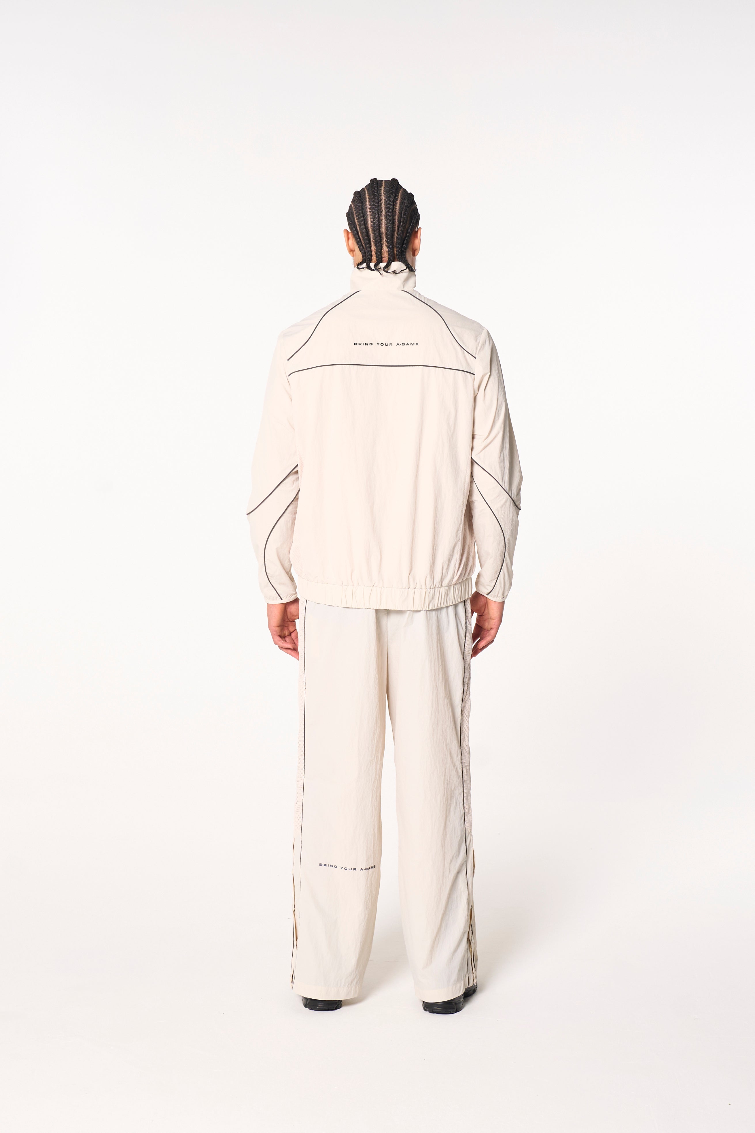 Men's Woven Tech Popper Pants - Beige