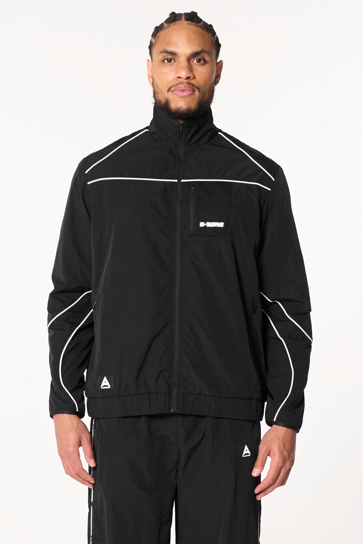 Men's Woven Tech Track Jacket - Black