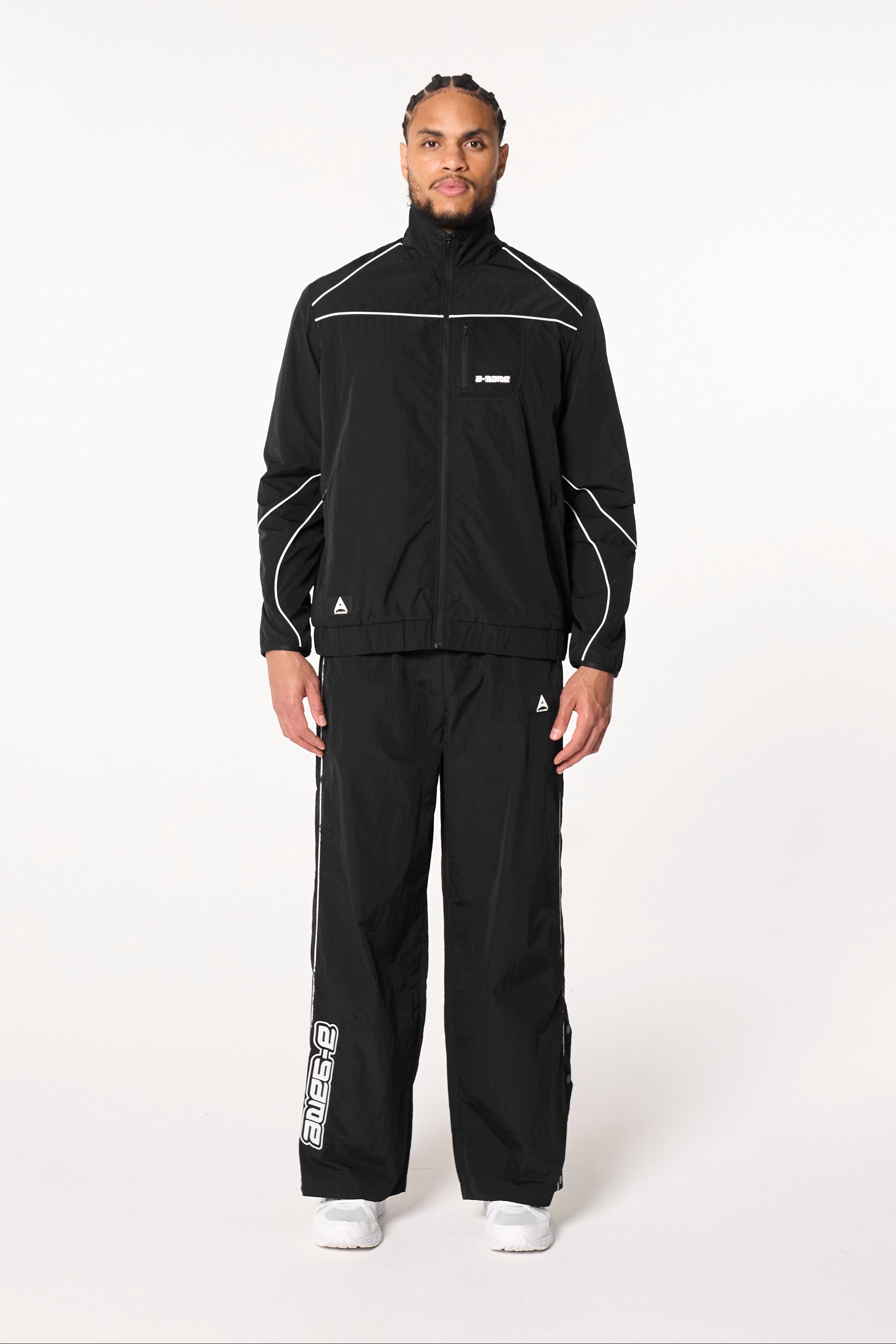 Men's Woven Tech Popper Pants - Black