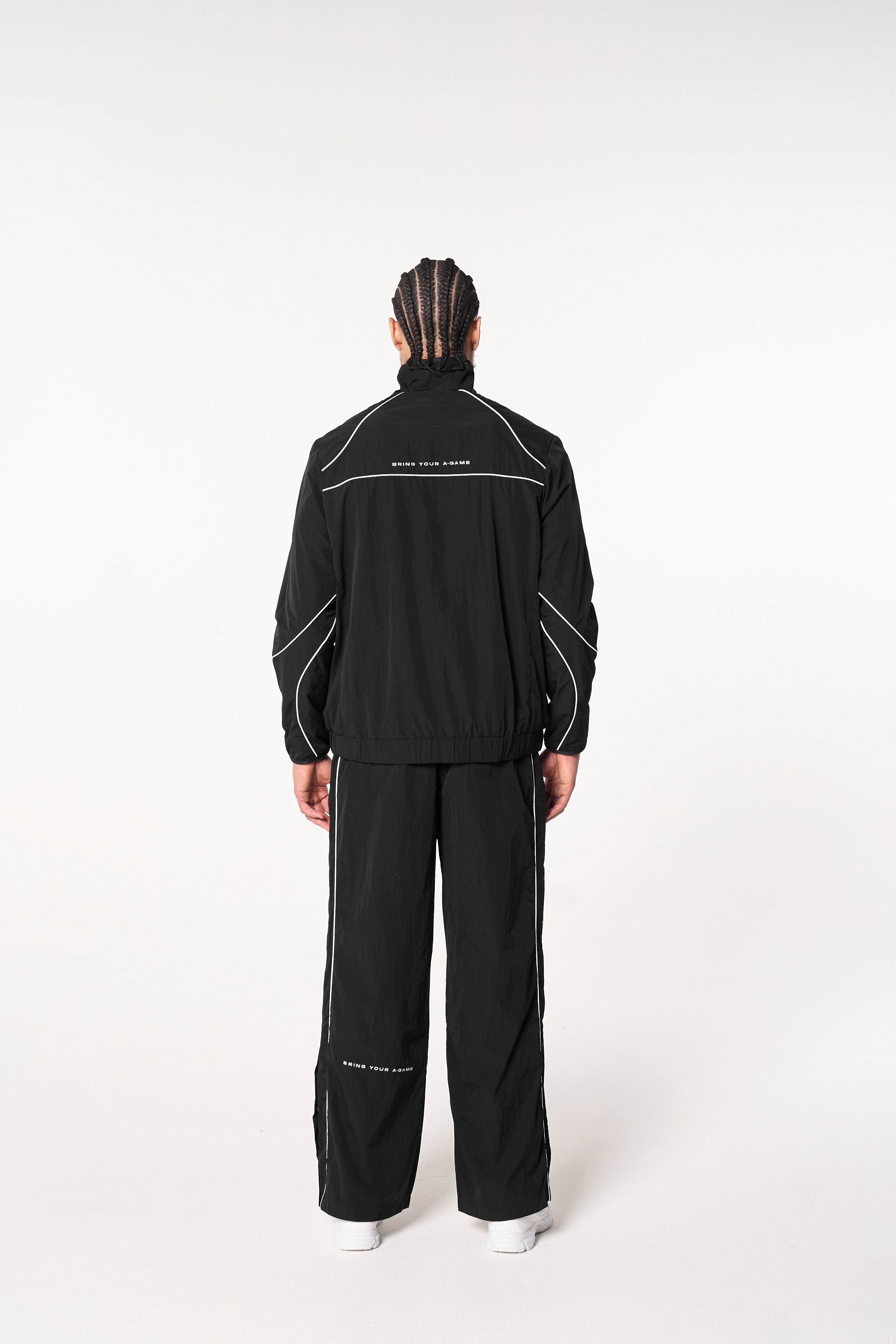 Men's Woven Tech Popper Pants - Black