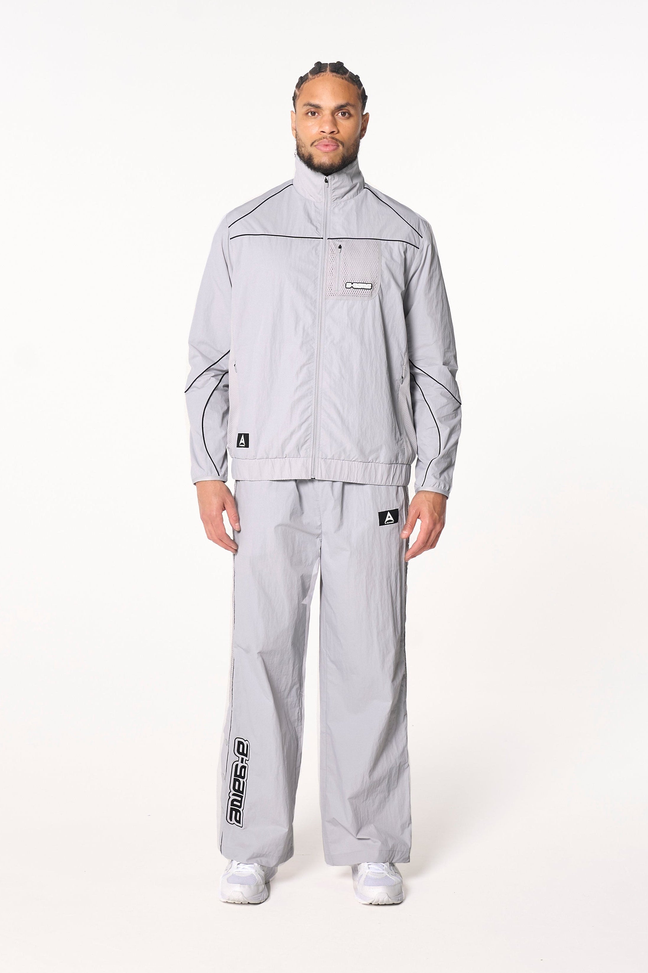 Men's Woven Tech Popper Pants - Grey