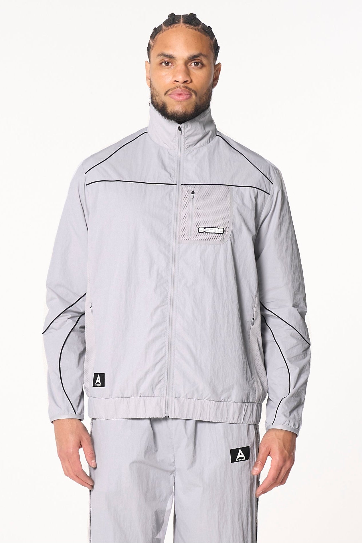 Men's Woven Tech Track Jacket - Grey
