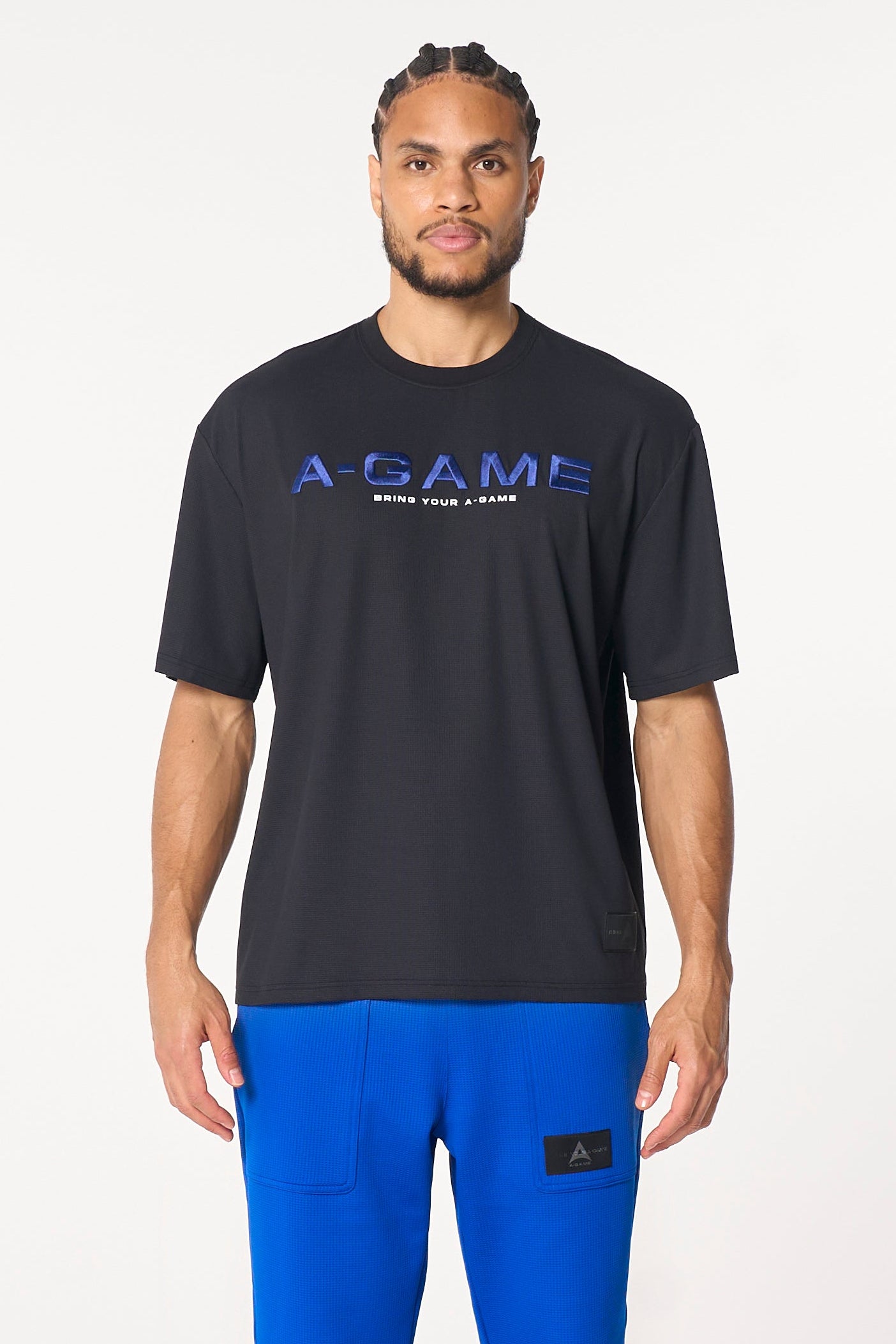 MENS LIFEWEAR WAFFLE TECH T-SHIRT - BLACK