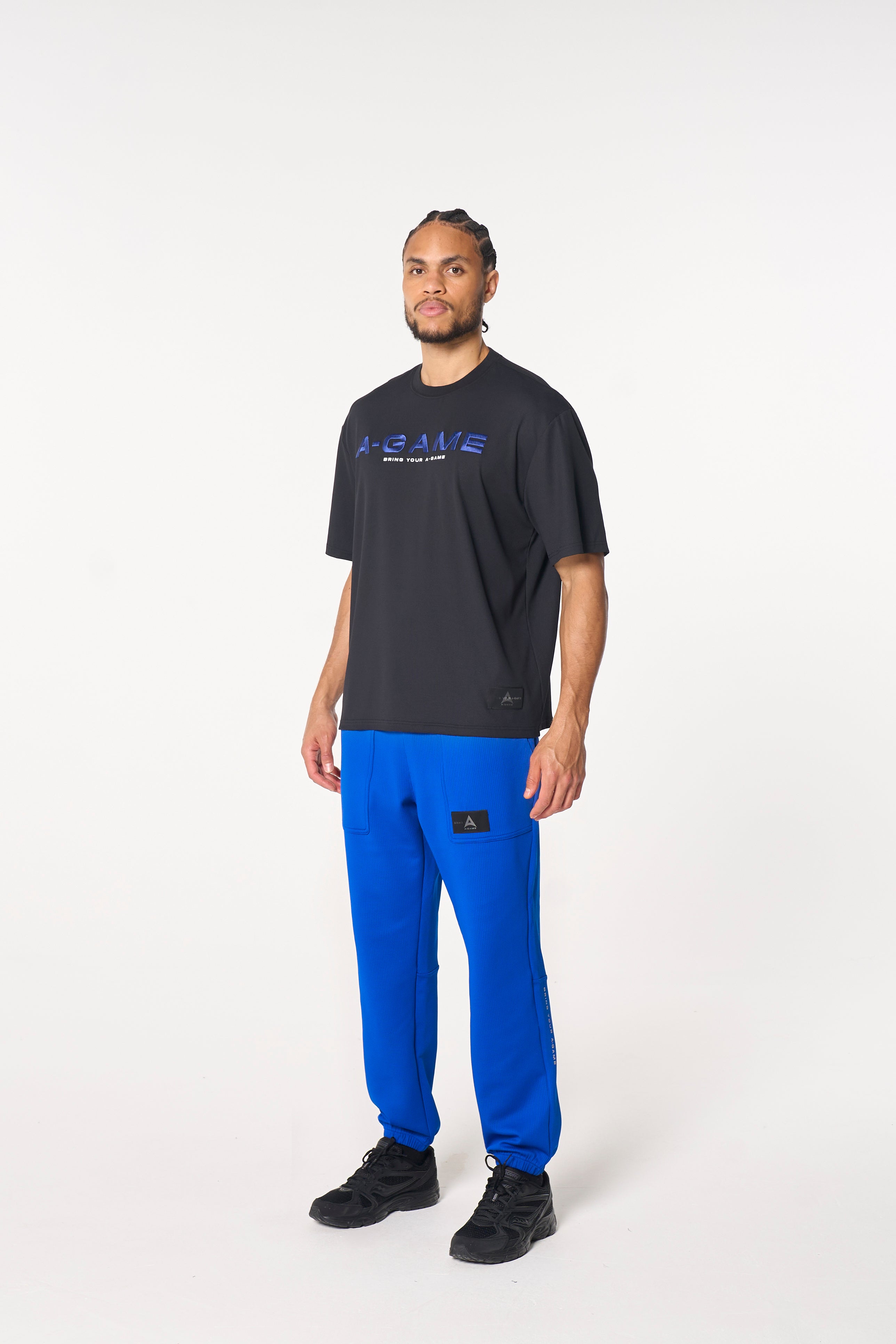 MENS LIFEWEAR WAFFLE TECH T-SHIRT - BLACK