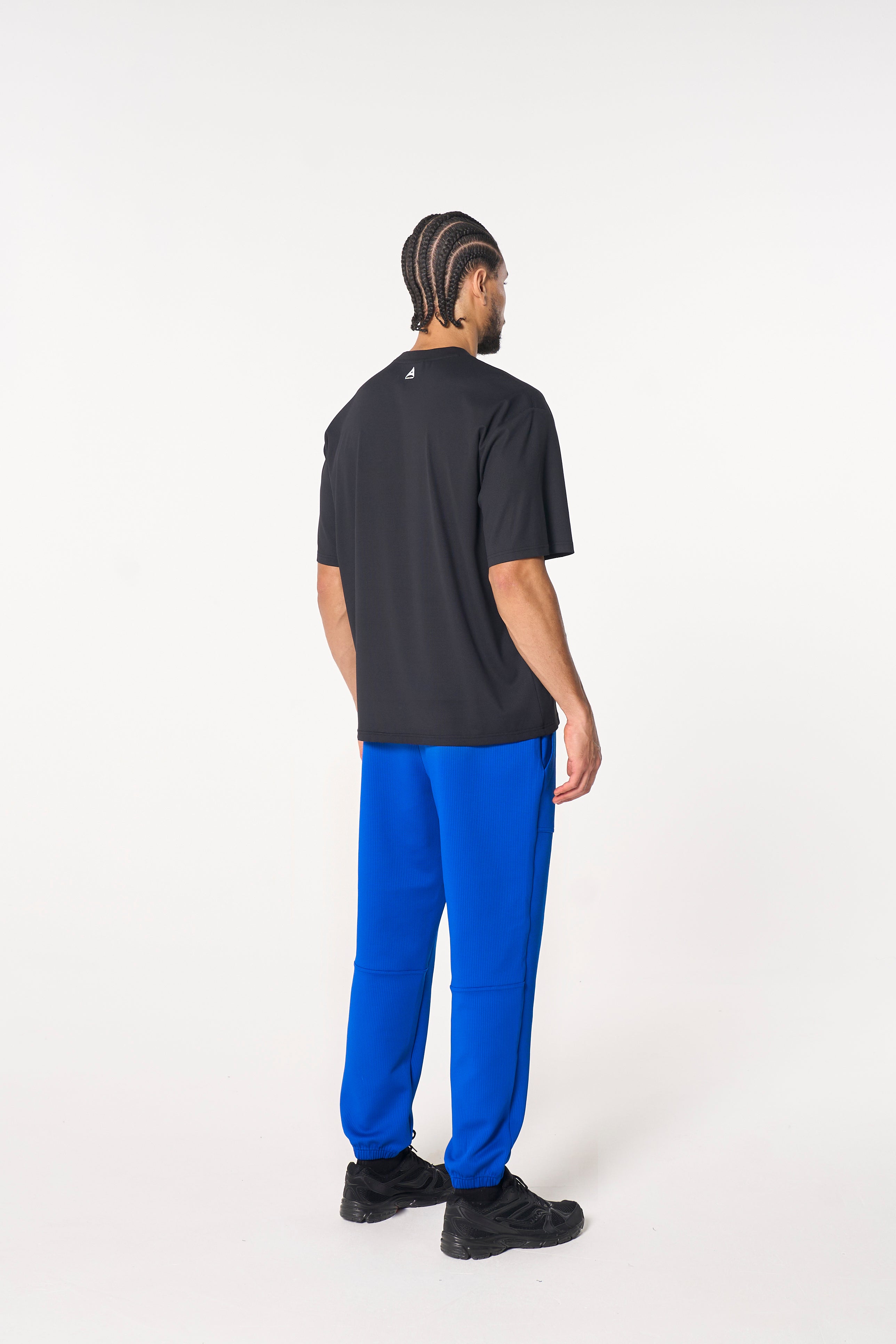 MENS LIFEWEAR WAFFLE TECH T-SHIRT - BLACK