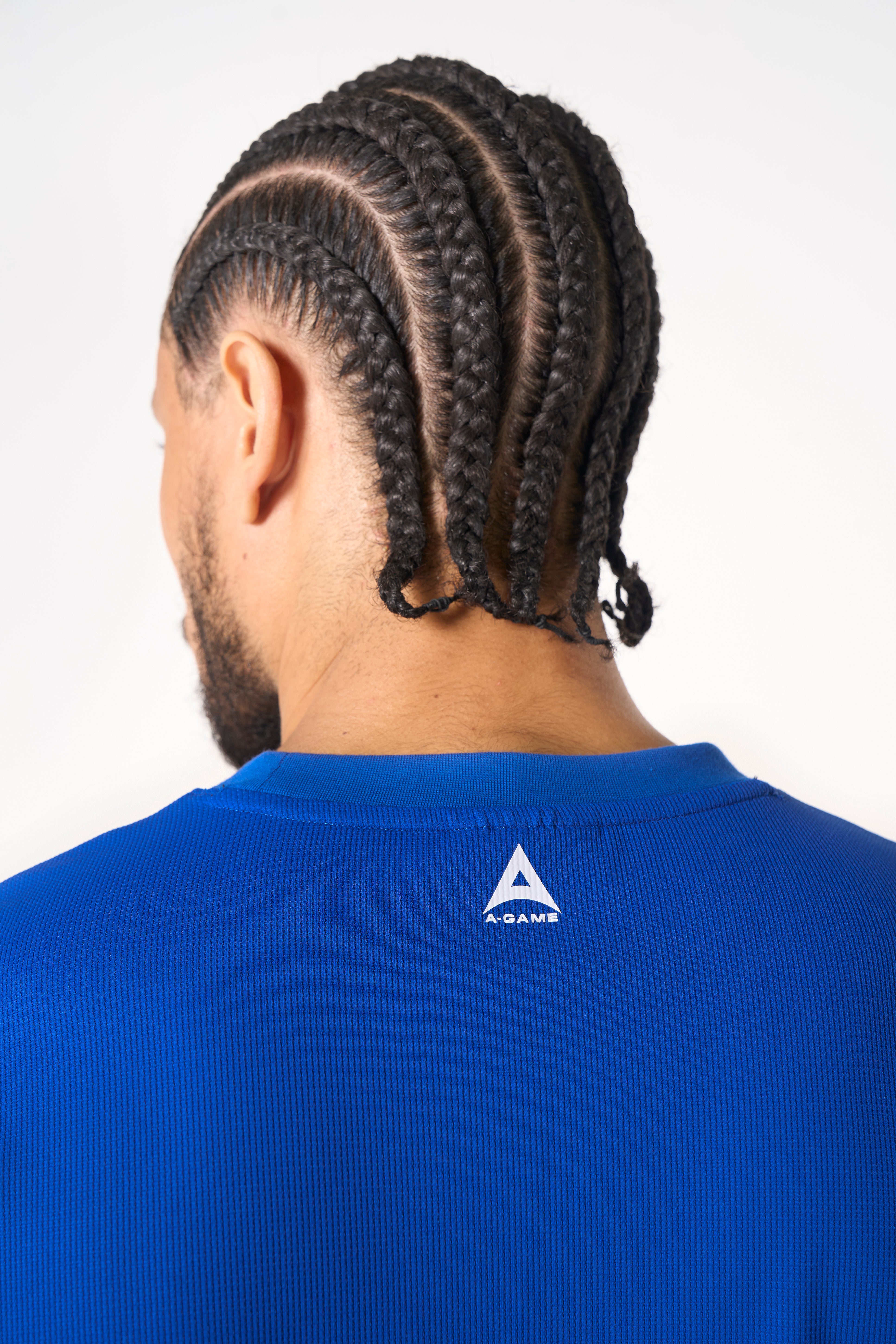 MENS LIFEWEAR WAFFLE TECH T-SHIRT - COBALT BLUE