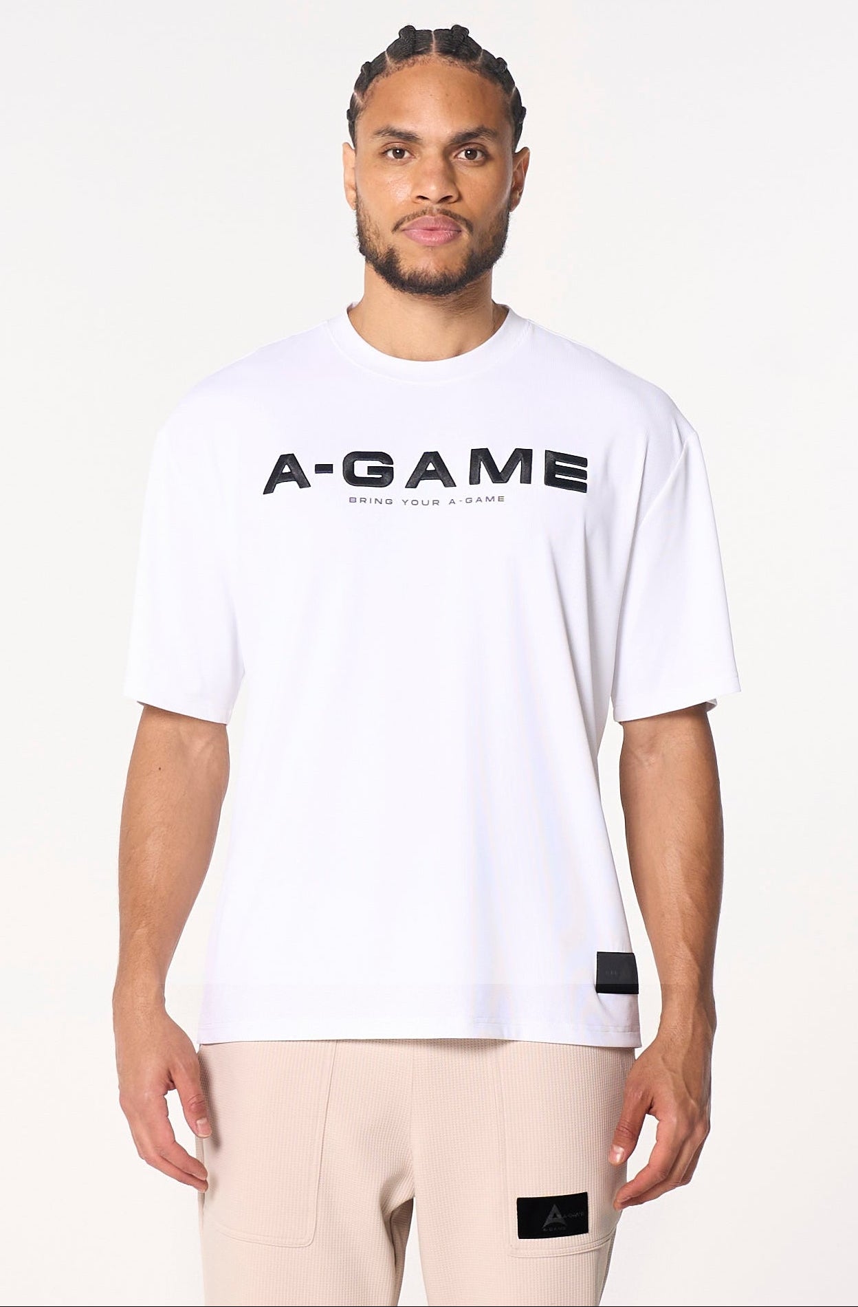 MENS LIFEWEAR WAFFLE TECH T-SHIRT - WHITE