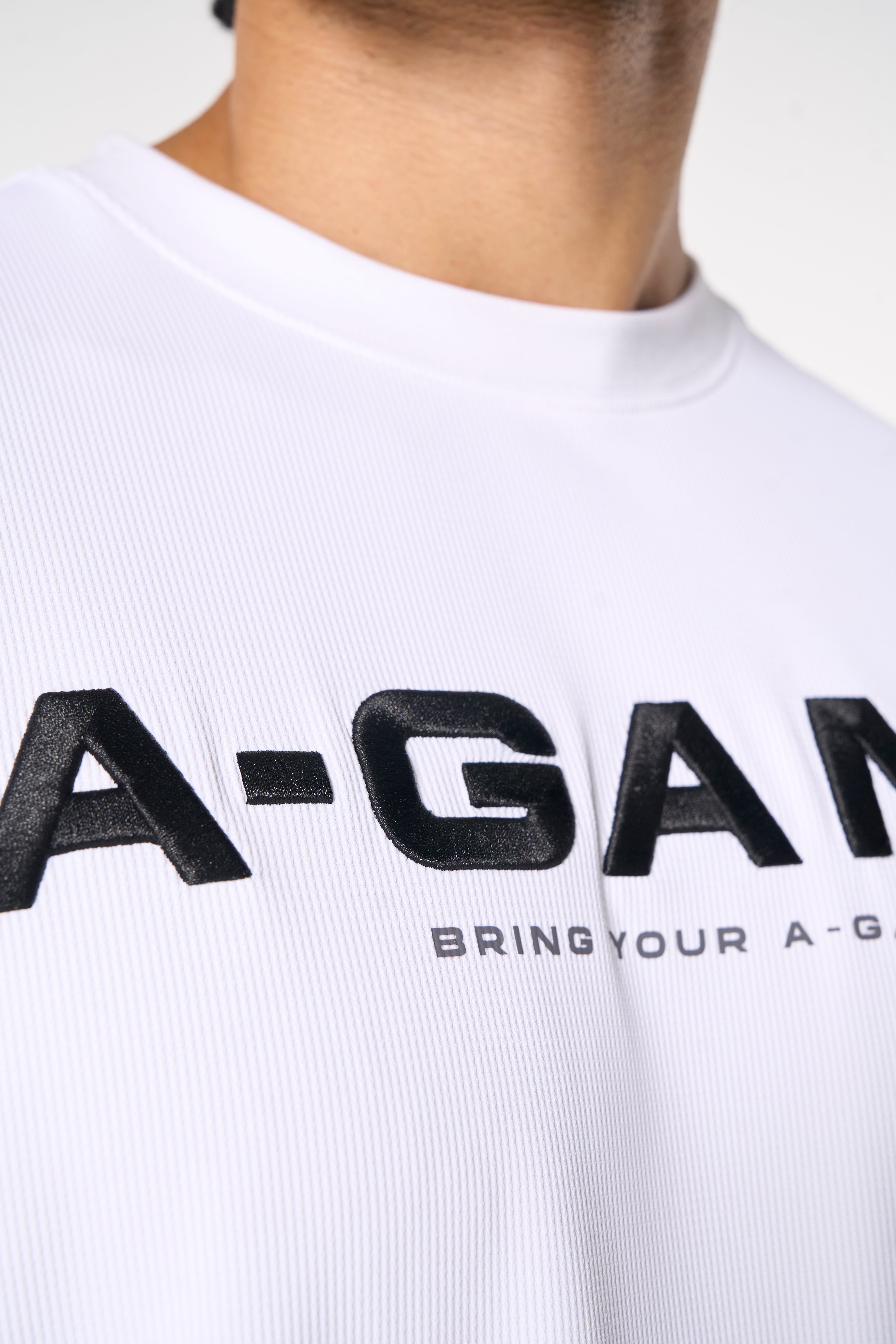 MENS LIFEWEAR WAFFLE TECH T-SHIRT - WHITE