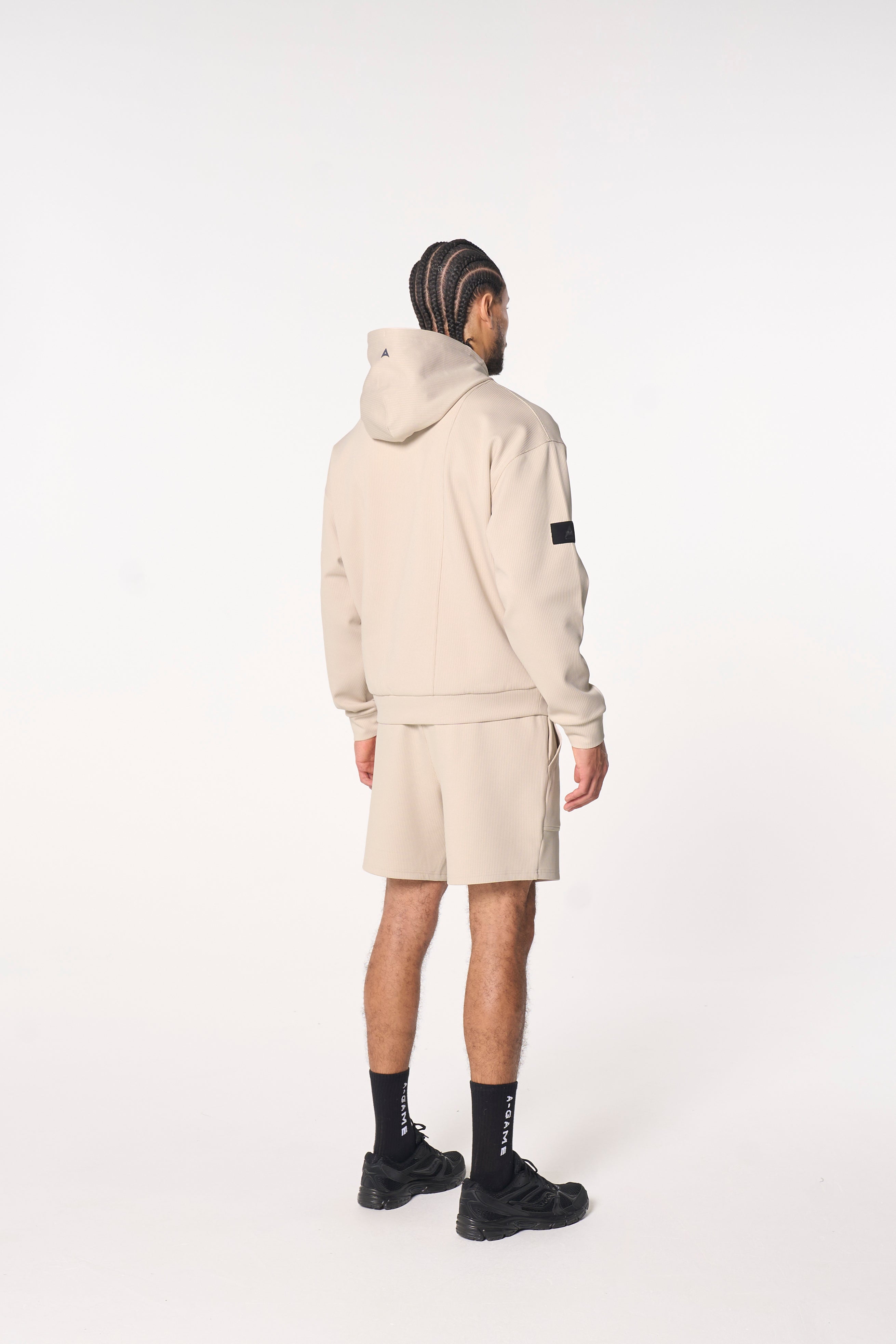 MENS LIFEWEAR WAFFLE TECH SHORTS - BEIGE