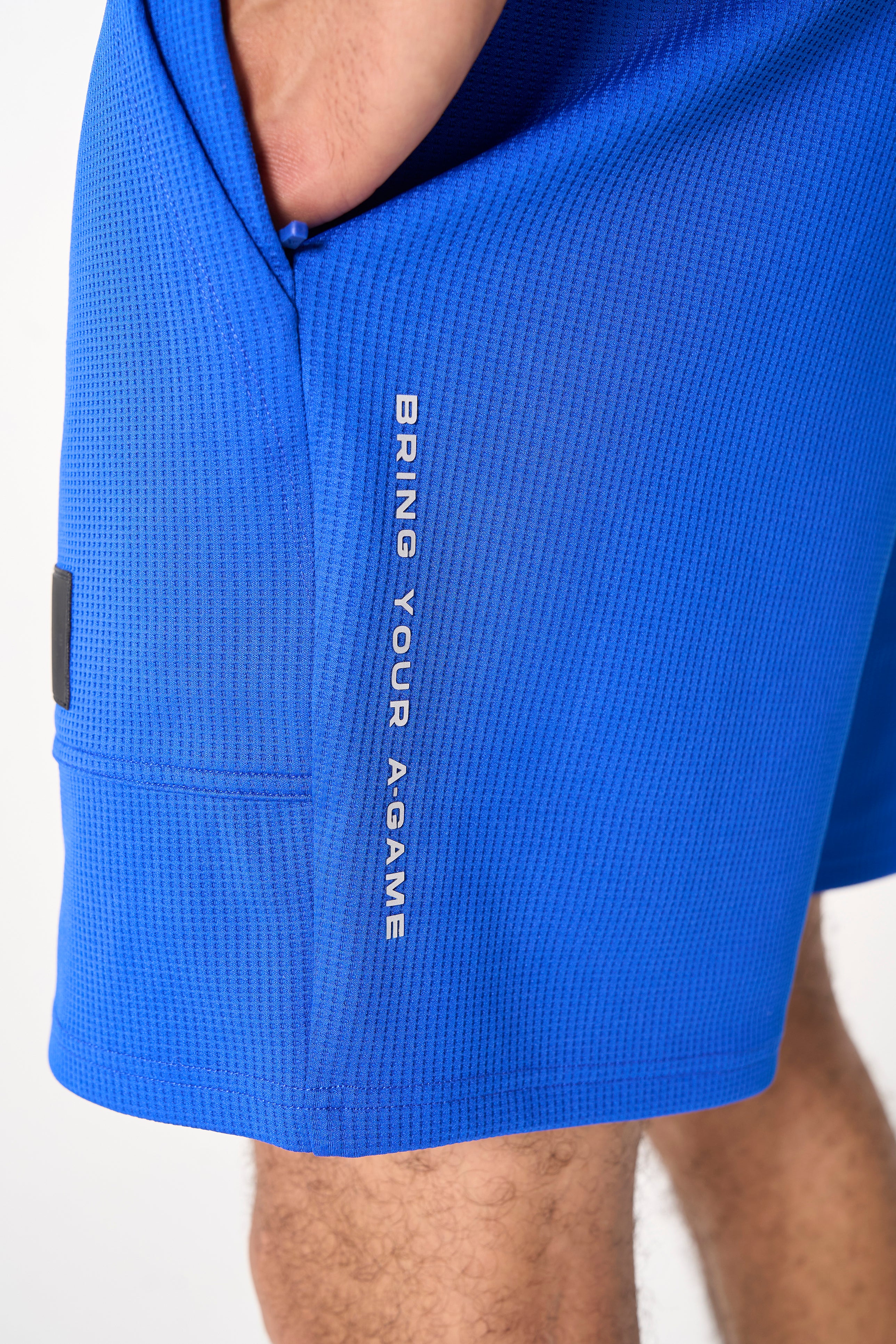 MENS LIFEWEAR WAFFLE TECH SHORTS - COBALT BLUE