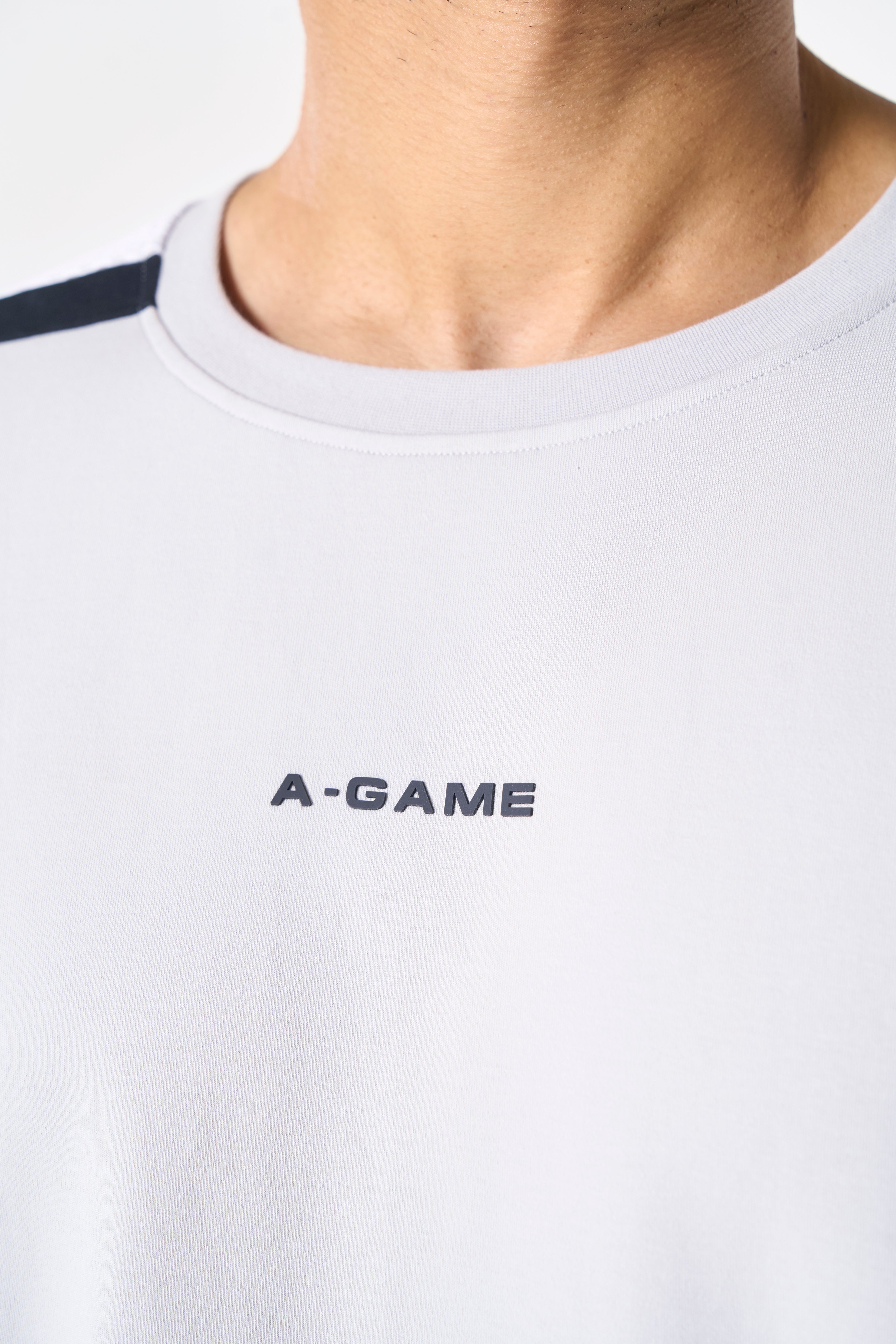 MENS LIFEWEAR PANELLED MESH SPORT T-SHIRT - GREY / BLACK