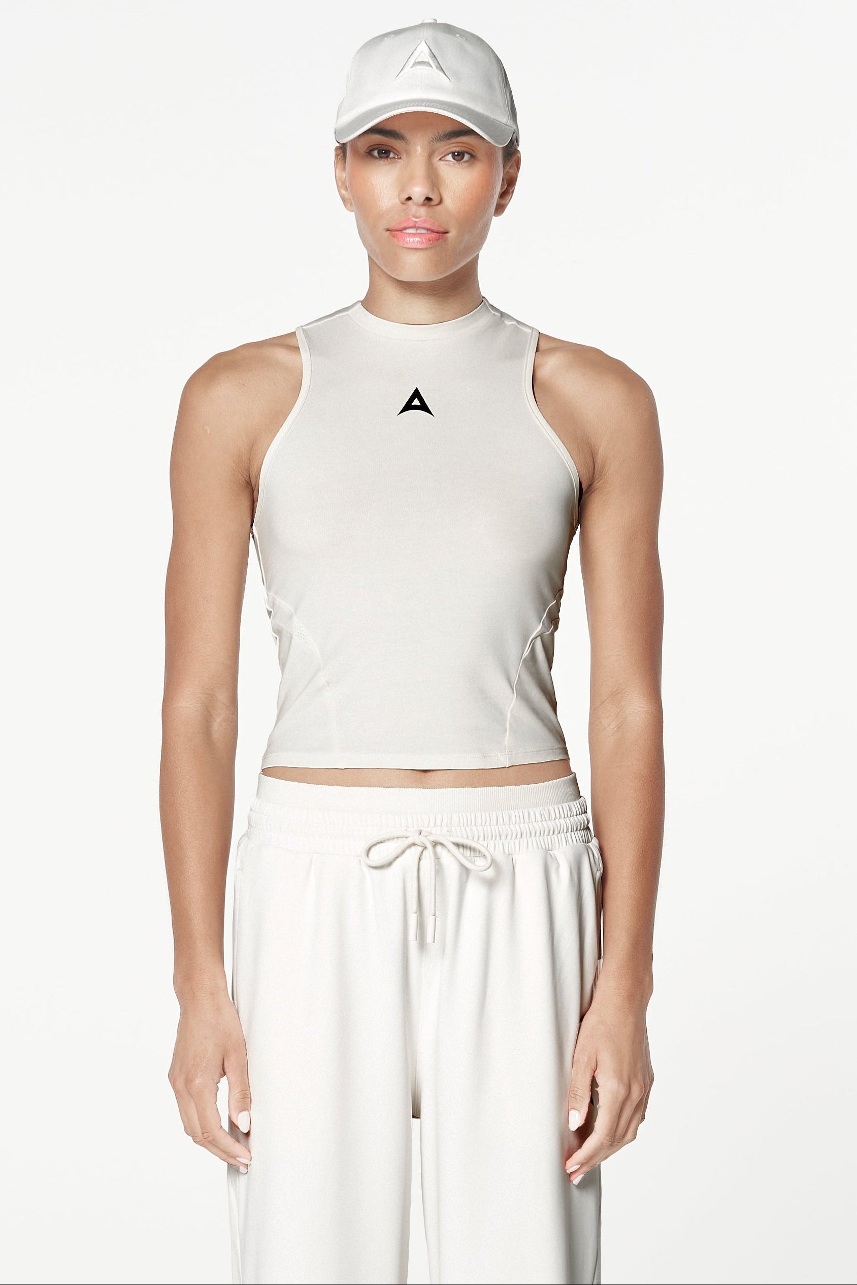 WOMENS LIFEWEAR FITTED HIGH NECK VEST - ECRU