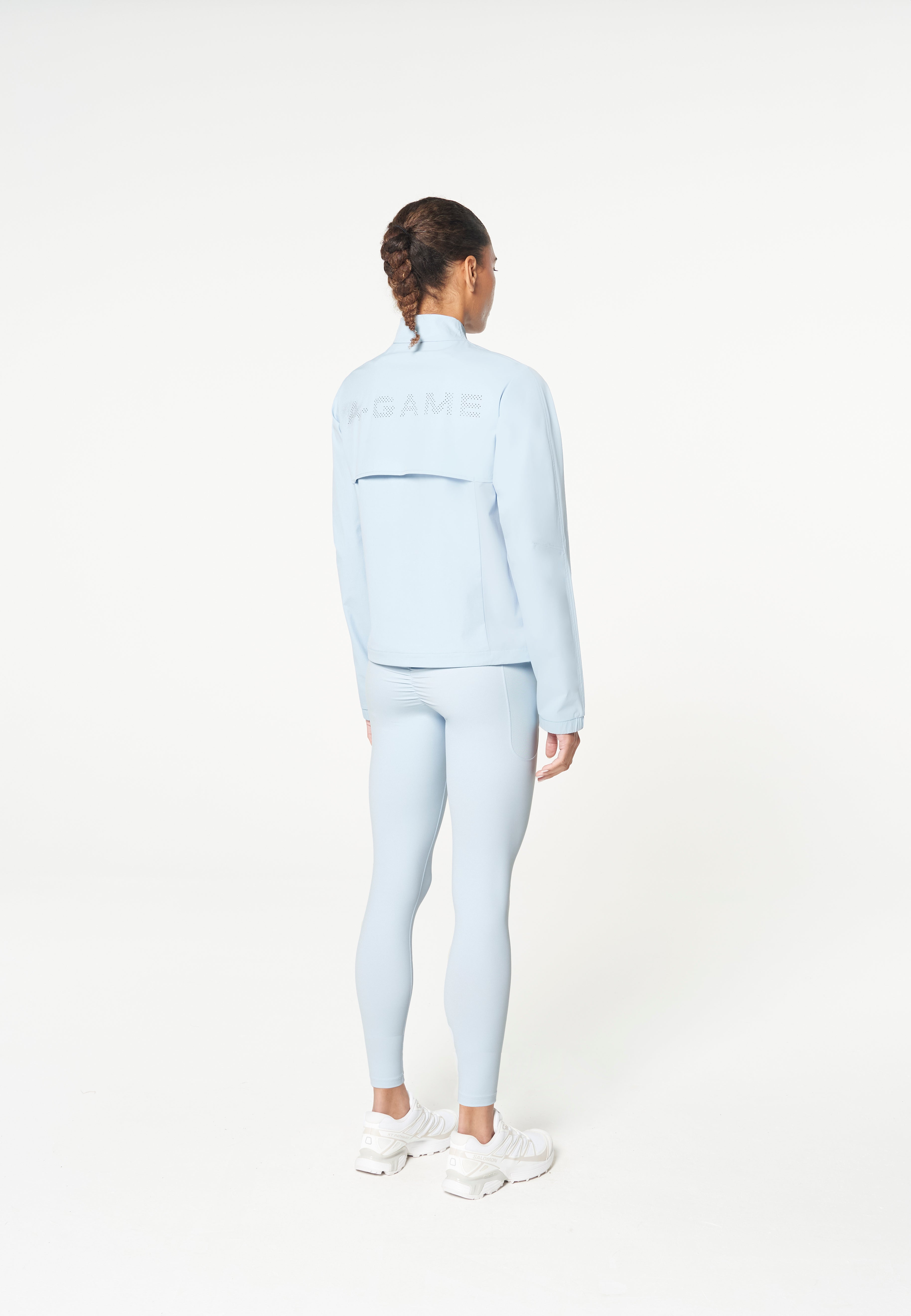 WOMENS HALF ZIP PULL OVER JACKET - PALE BLUE