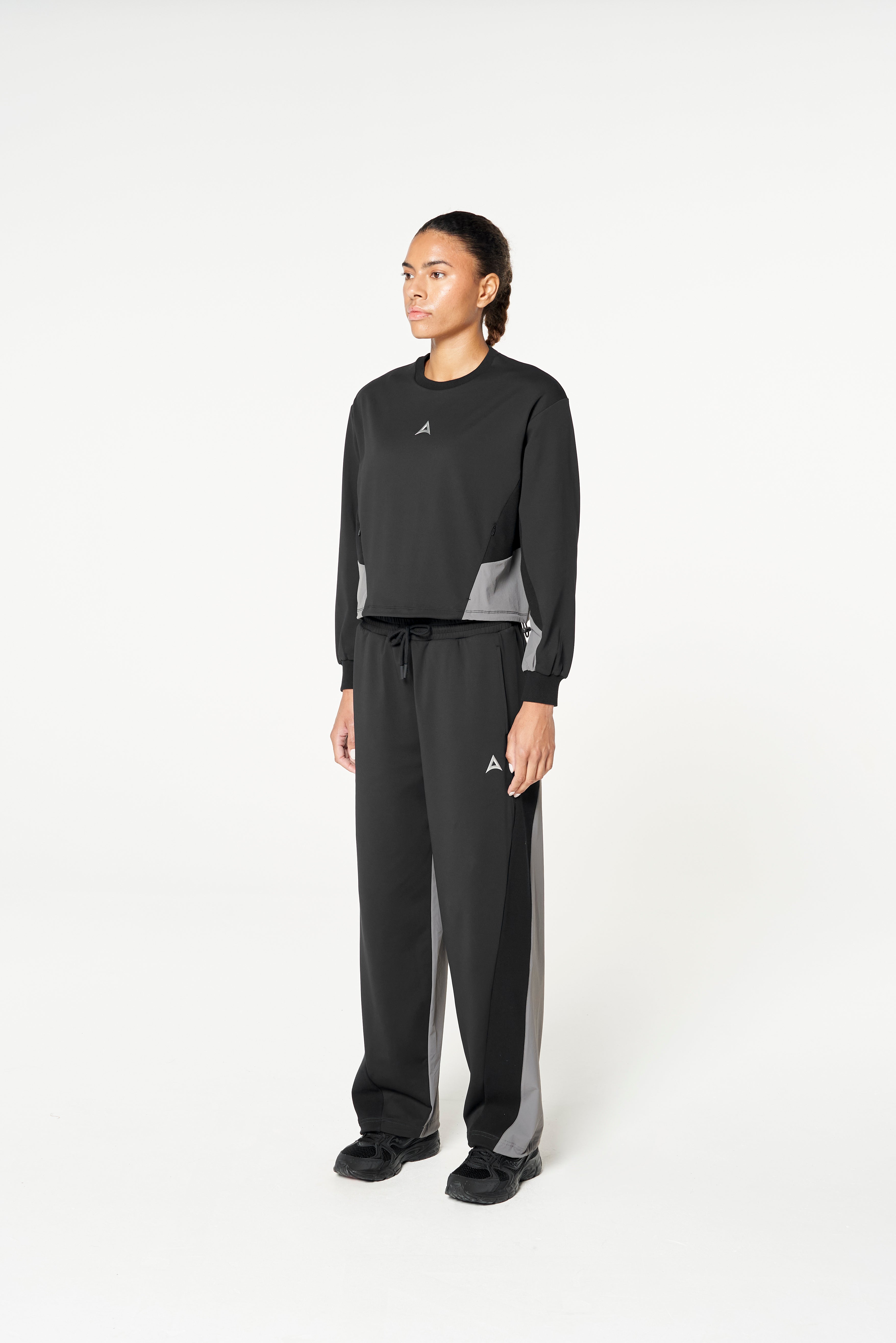 Women's Oversized Track Sweater - Black