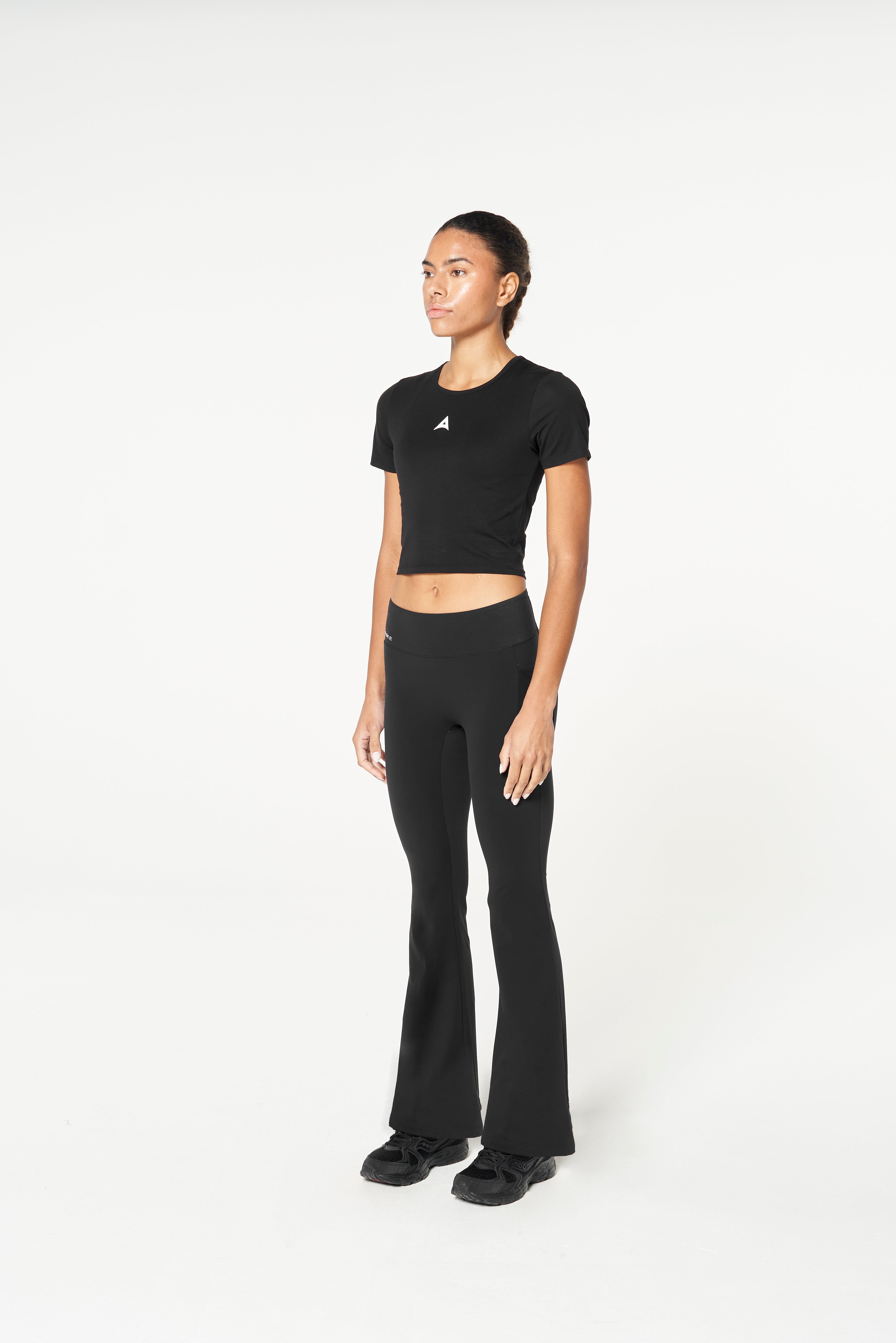 WOMENS LIFEWEAR PANEL CROPPED T-SHIRT - BLACK