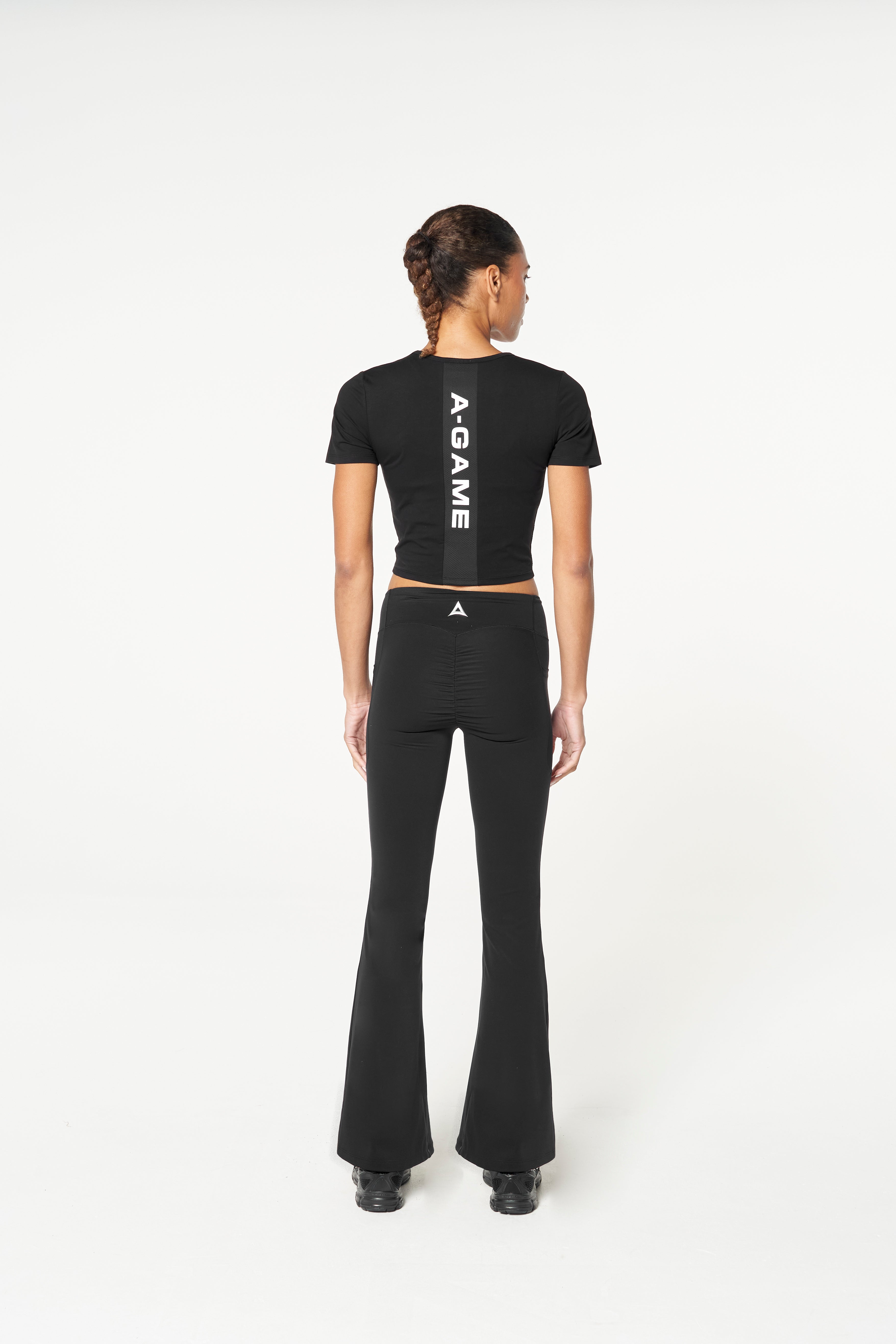 WOMENS LIFEWEAR PANEL CROPPED T-SHIRT - BLACK