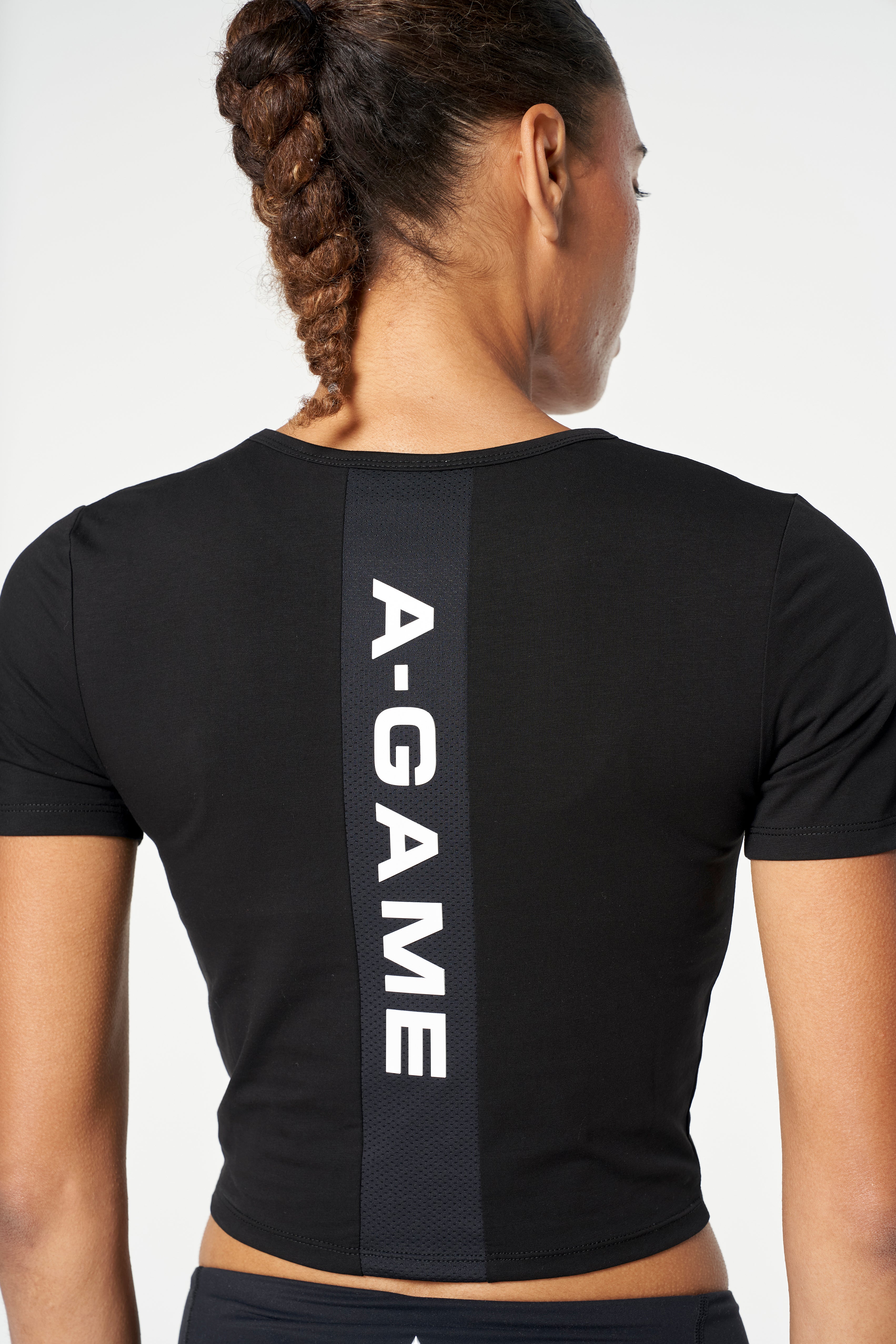 WOMENS LIFEWEAR PANEL CROPPED T-SHIRT - BLACK