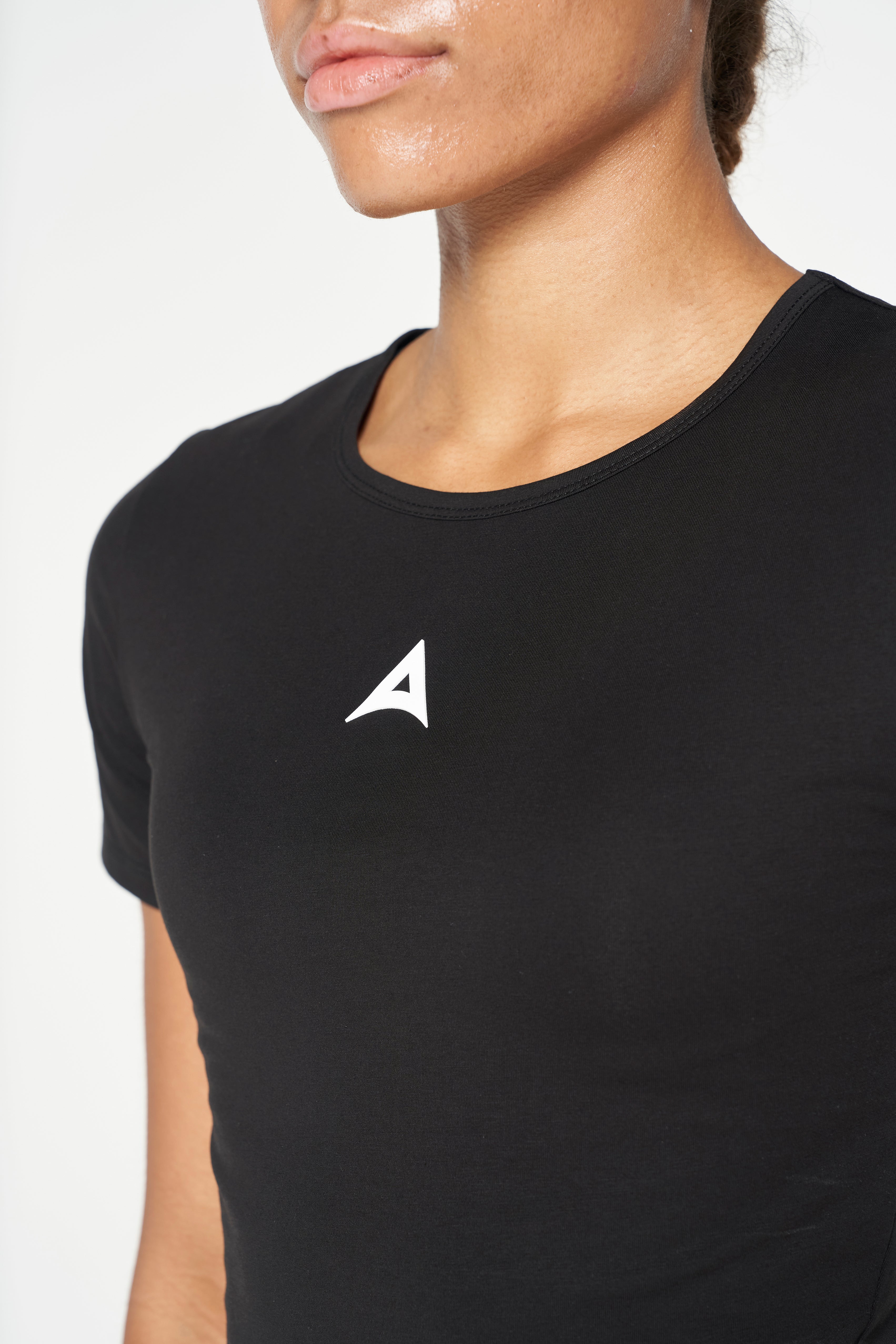 WOMENS LIFEWEAR PANEL CROPPED T-SHIRT - BLACK