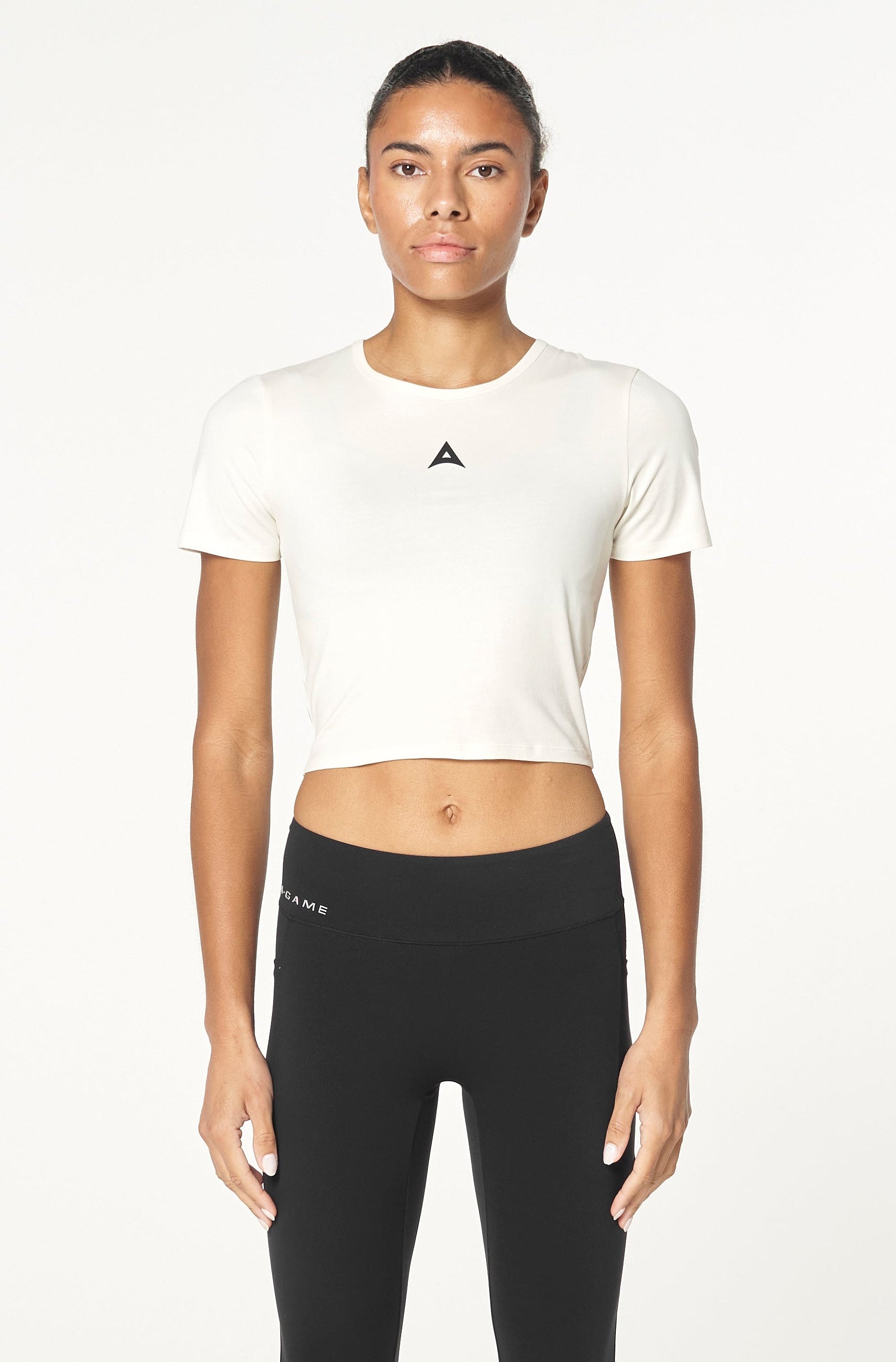 Women's Panel Cropped T-Shirt - Ecru
